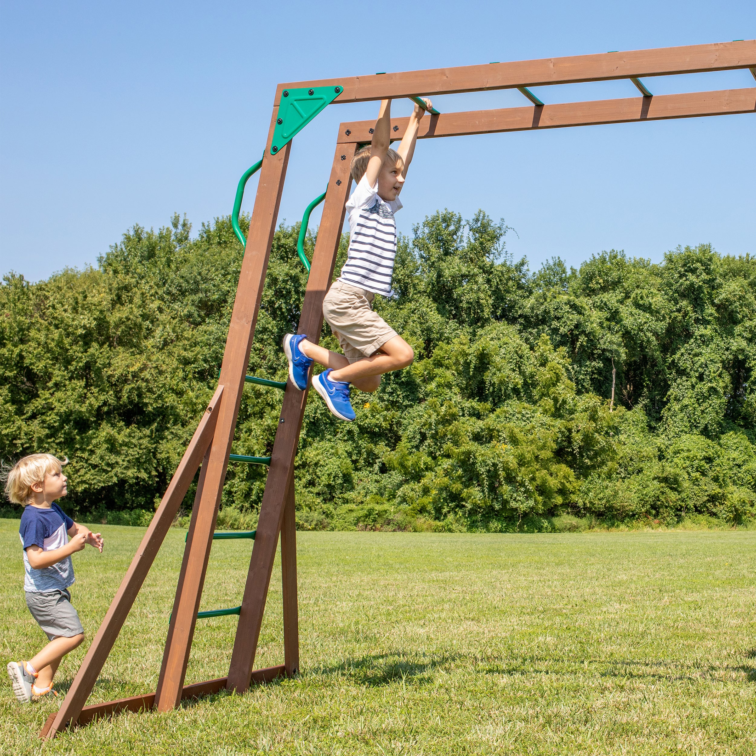 Skyfort II with Wave Slide Yellow Monkey Bars