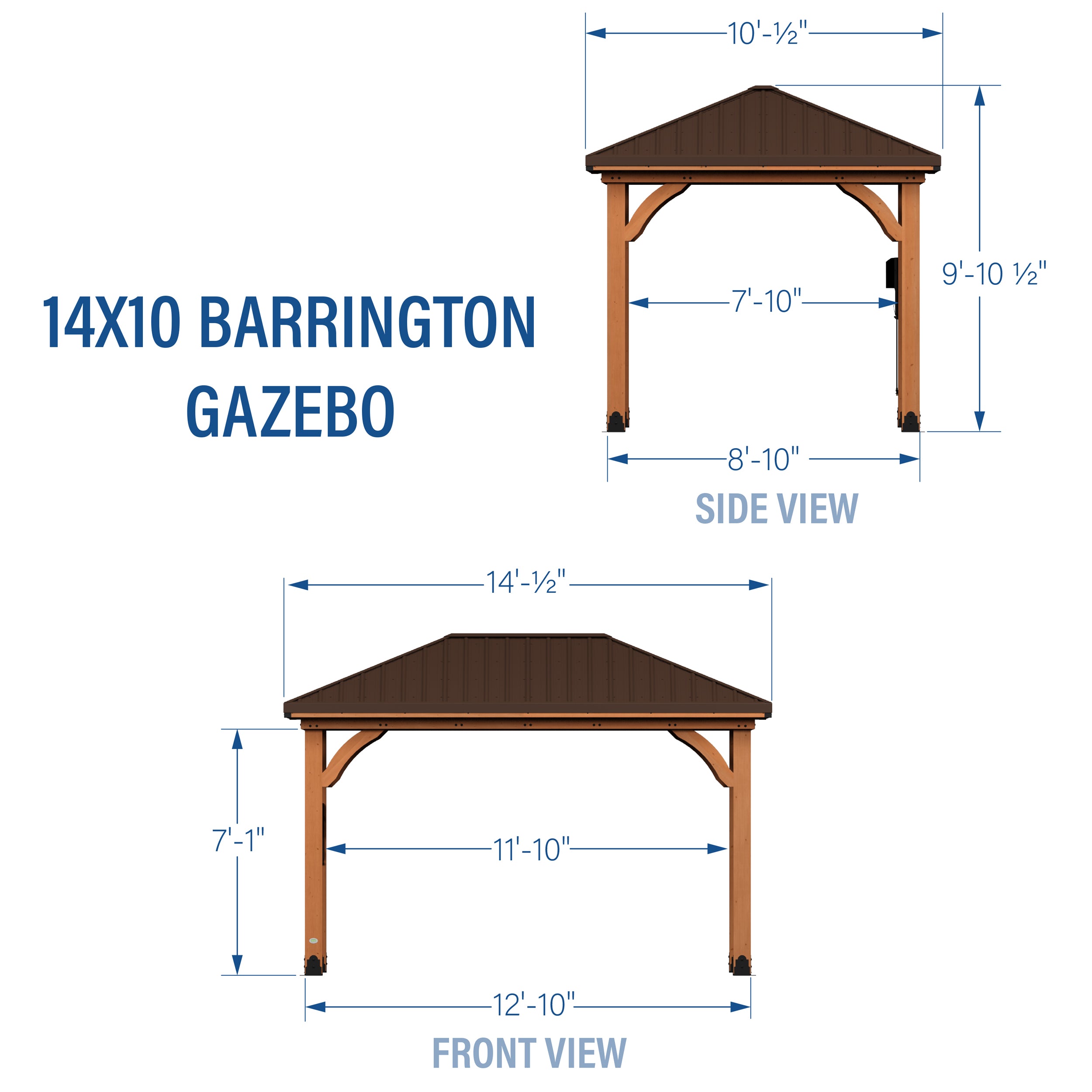 14x10 Barrington Gazebo Dimensions