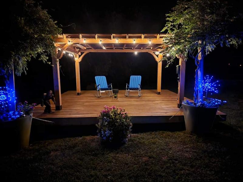 Backyard Discovery Beaumont - Kit de pérgola de madera de cedro de 16 x 12  pies para patio trasero, terraza, jardín, patio, entretenimiento al aire