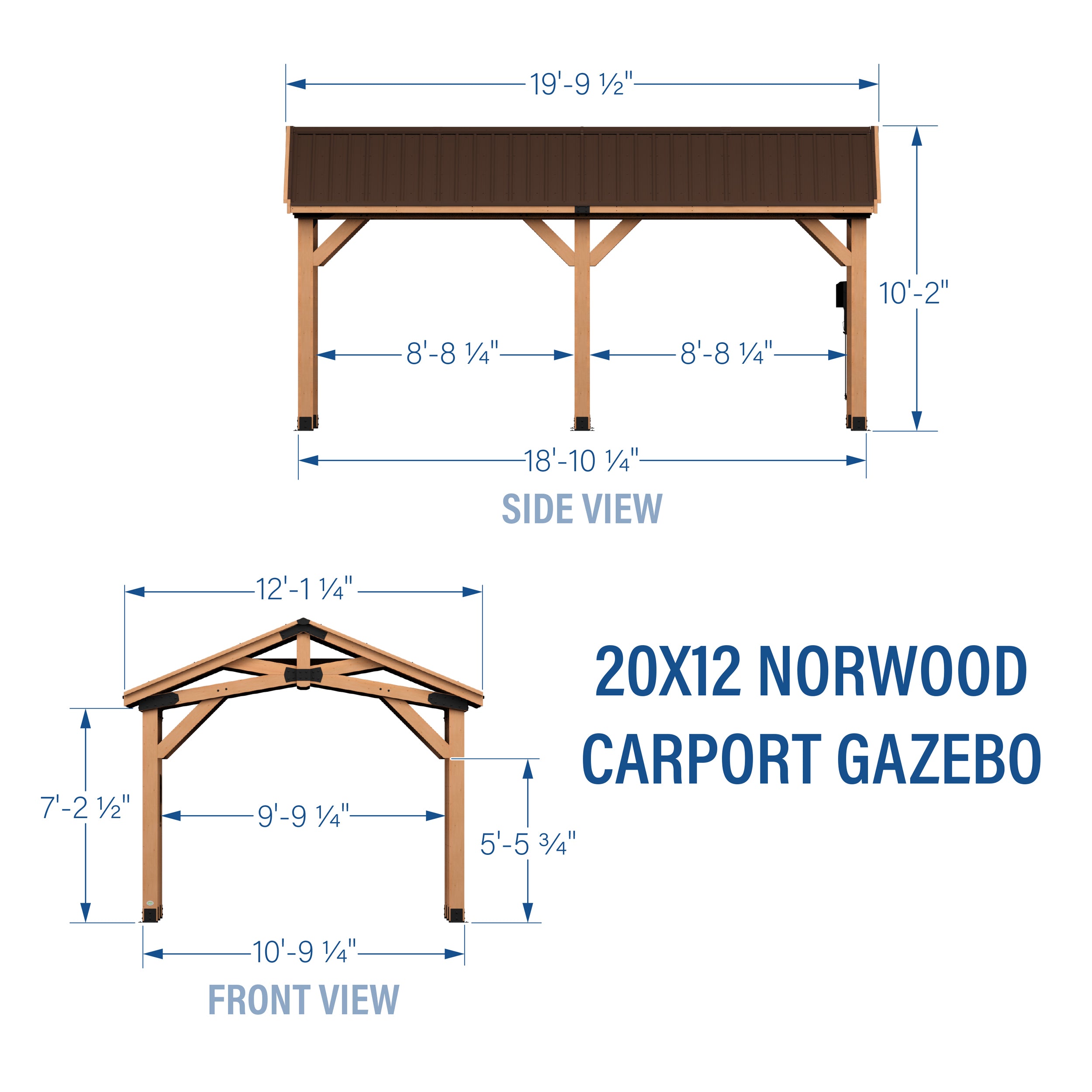 Norwood 20x12 Gazebo Dimensions