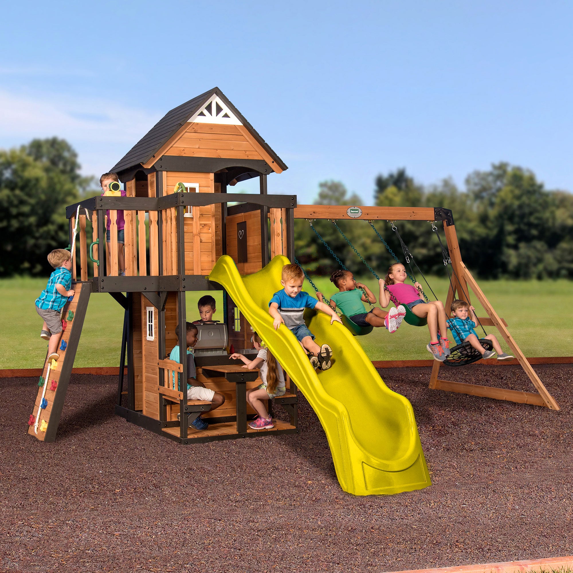 Canyon Creek Swing Set yellow slide