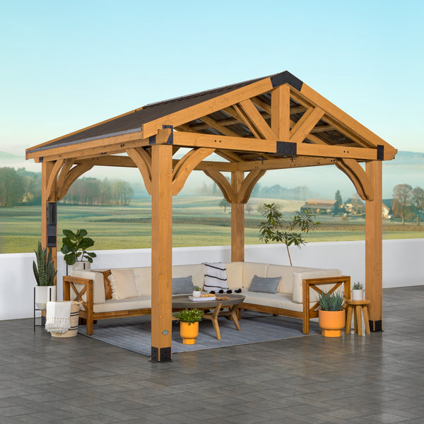 12x10 Arlington Gazebo with Electric - Lt Brown