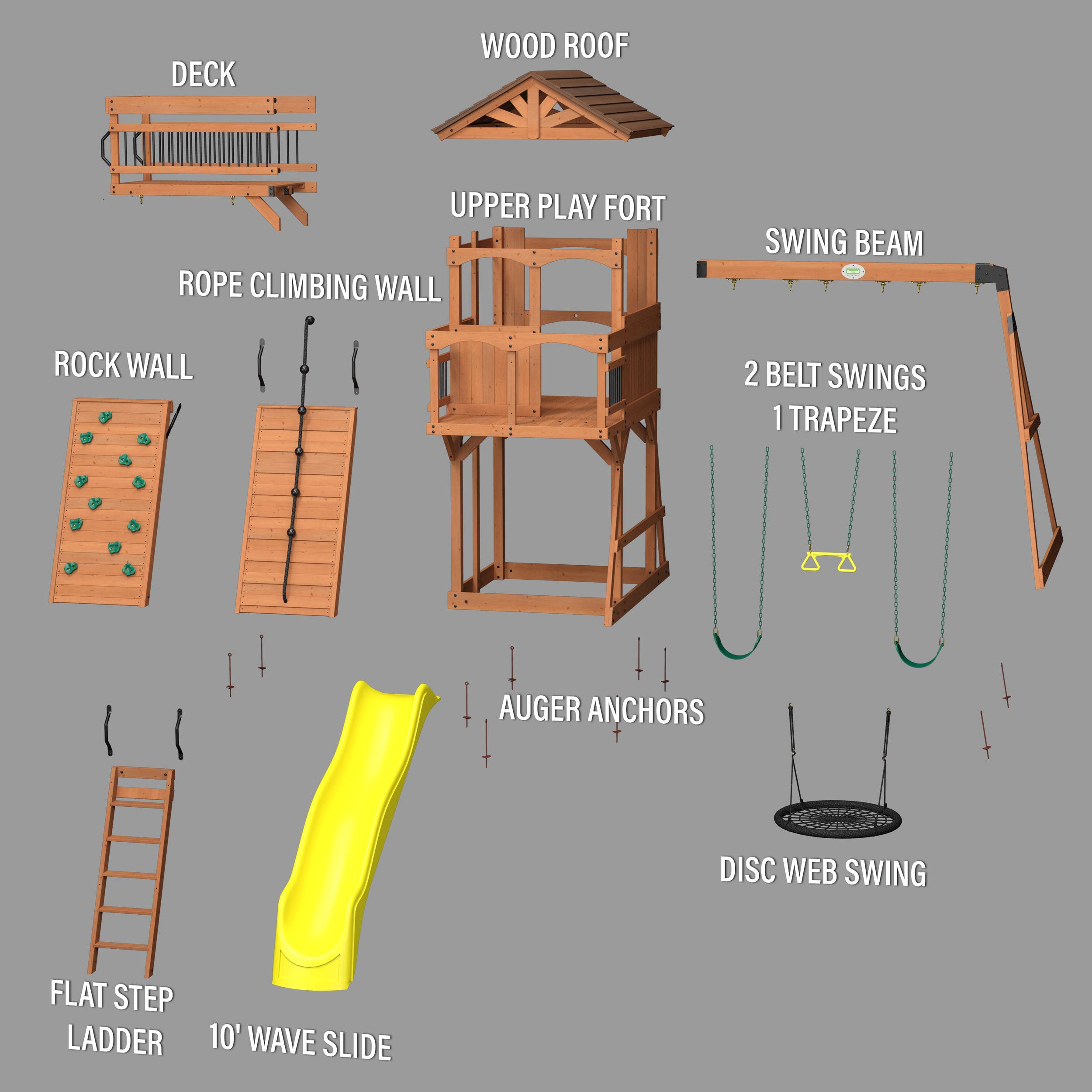 Sterling Point Yellow Swing Set Exploded