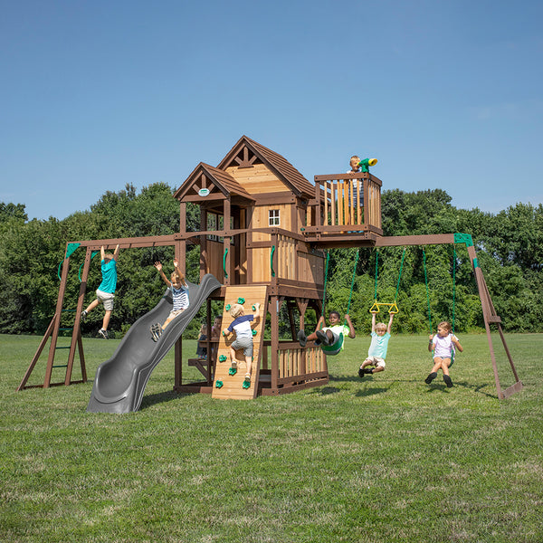 2 swings and slide set online