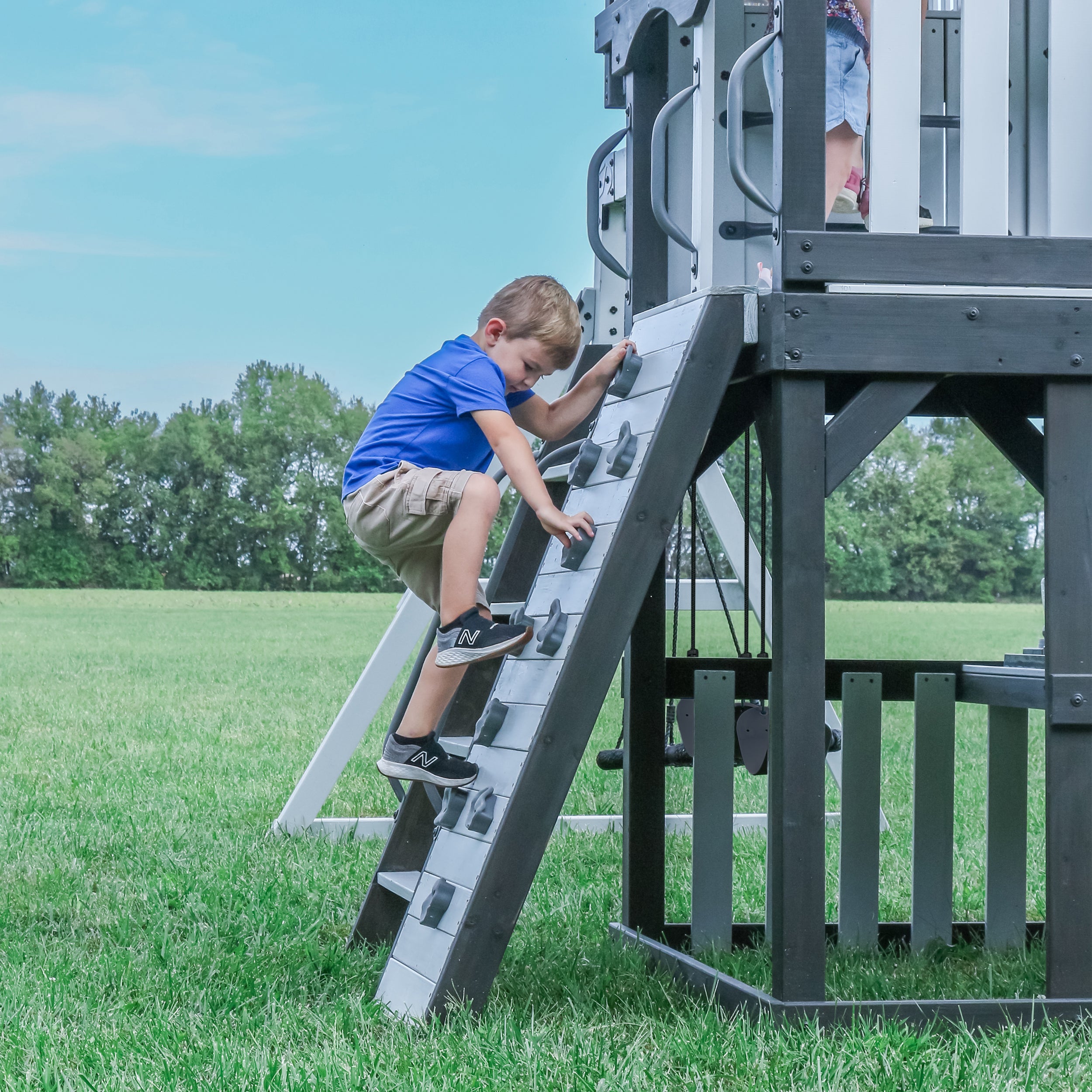 Whispering Point Outdoor Wooden Swing Set – Backyard Discovery