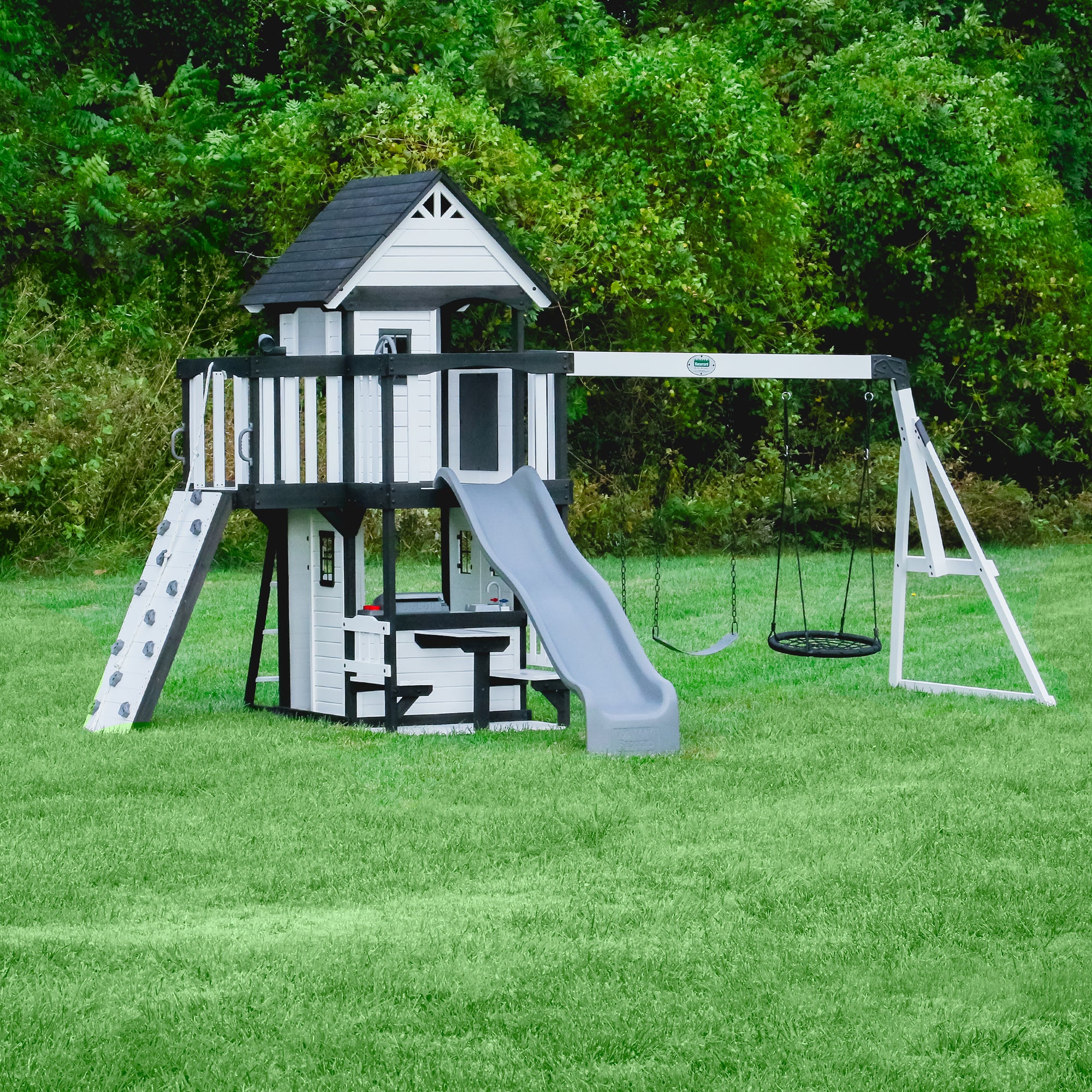 White Canyon Creek Outdoor Wooden Swing Set