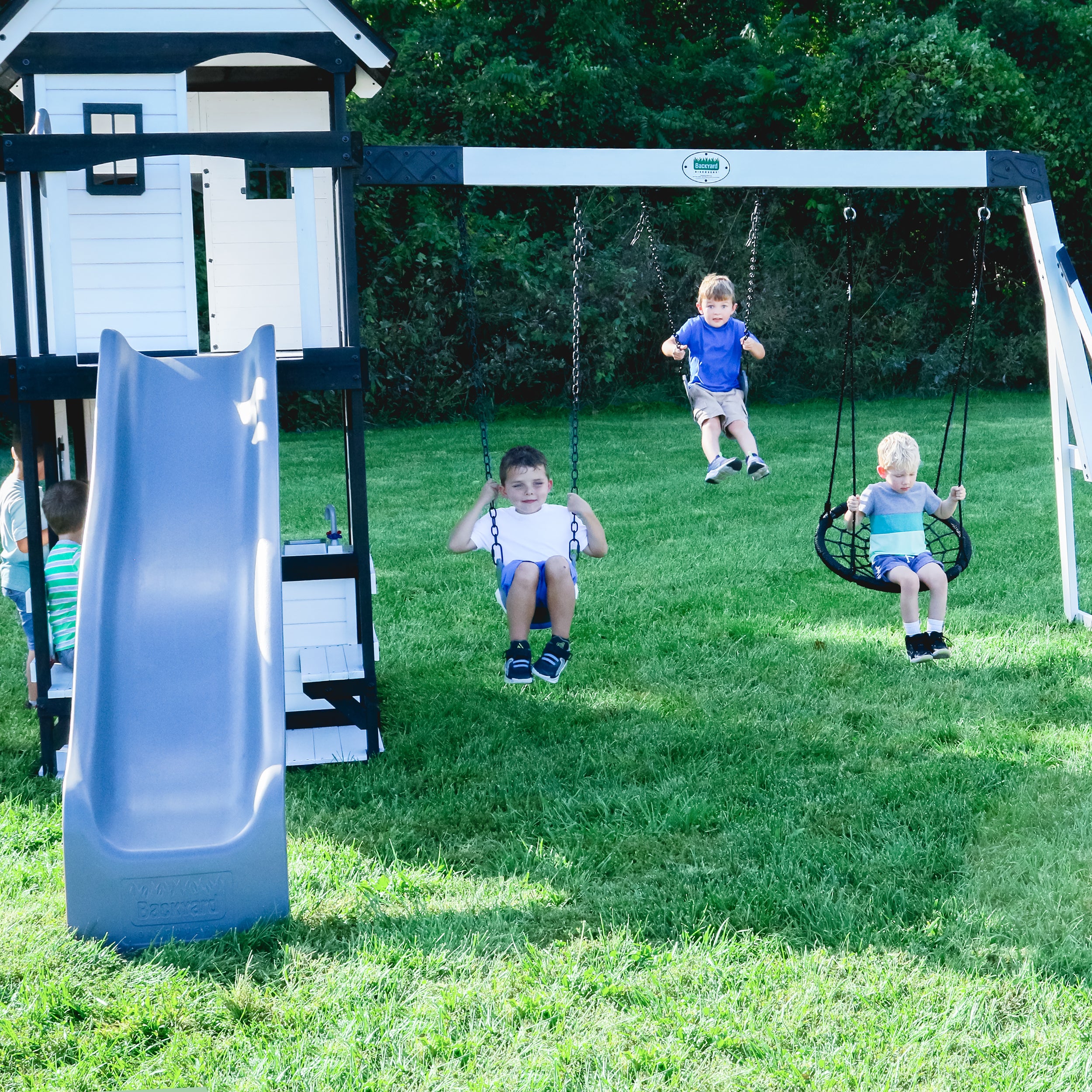 kids on swings