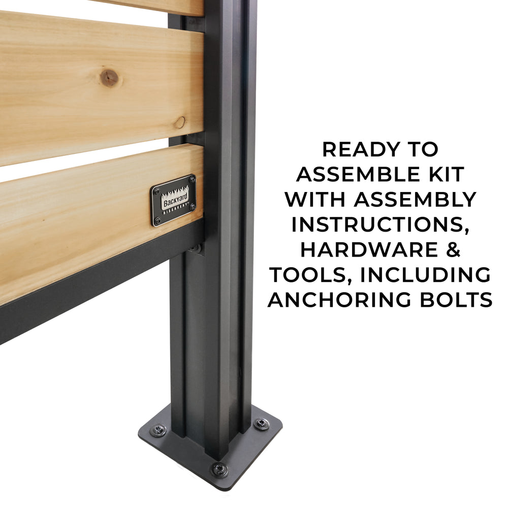 ready to assemble kit with assembly instructions, hardware & tools including anchoring bolts