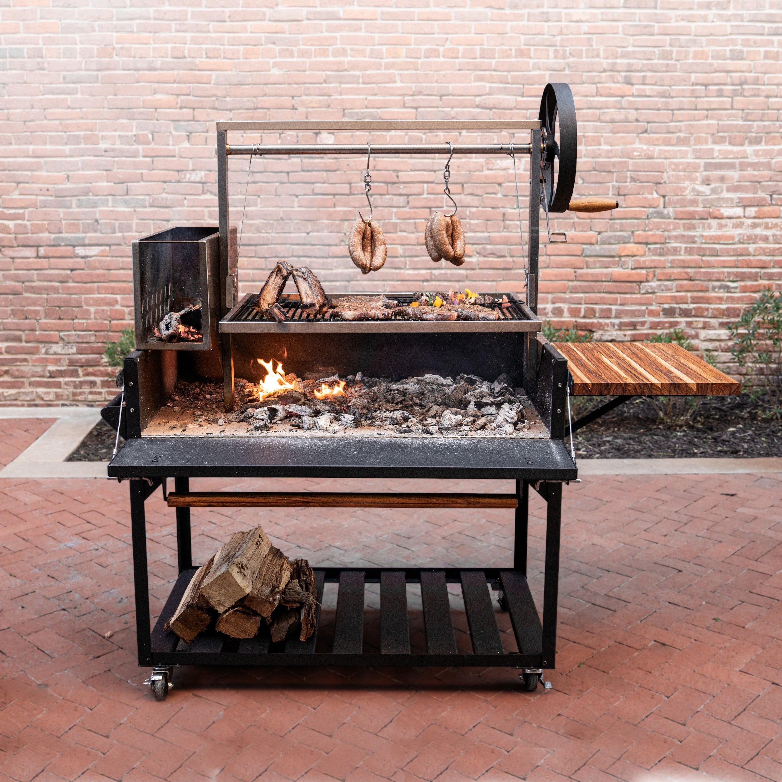 Backyard Discovery Premium Argentine Santa Maria BBQ Grill with Wood Fire and Charcoal Grill