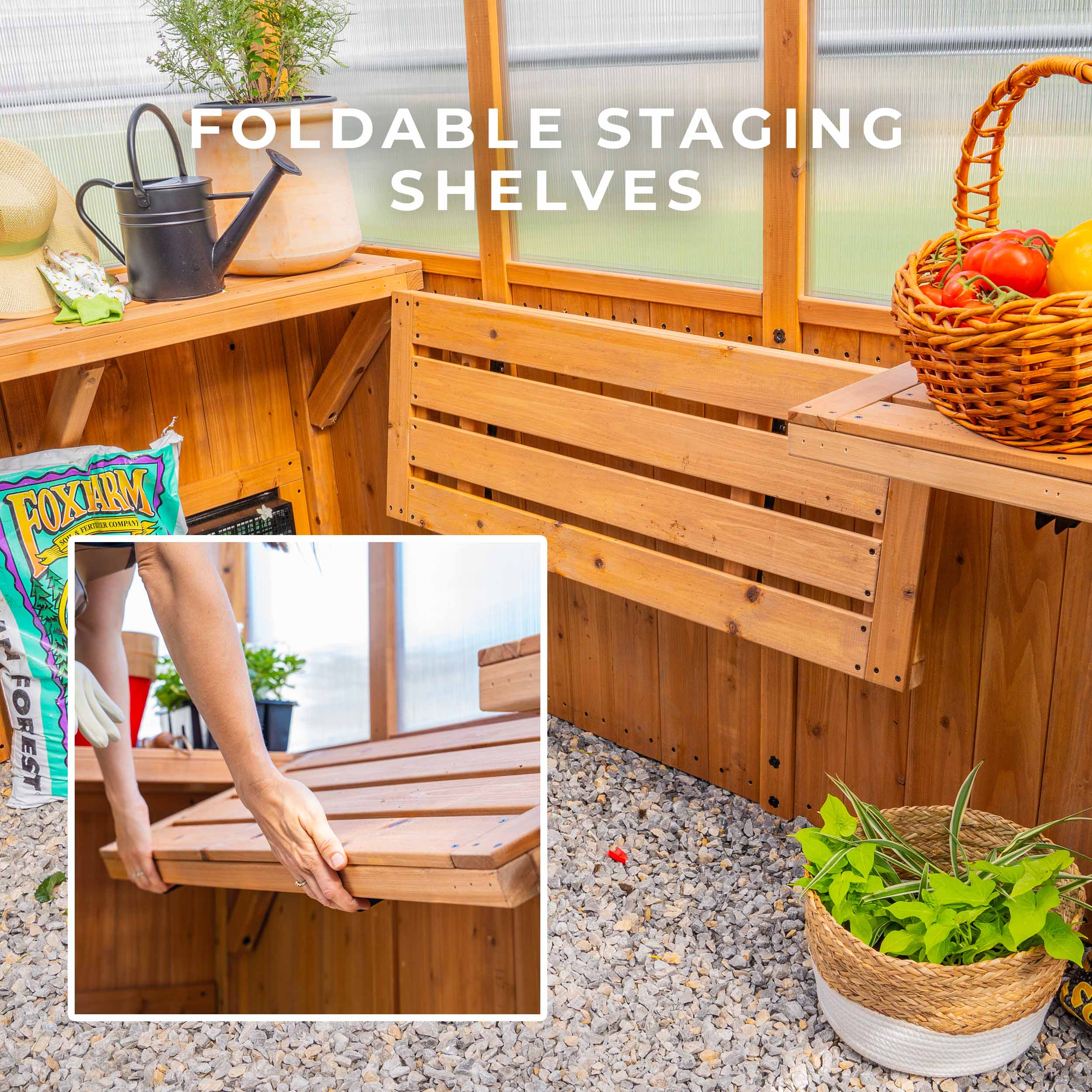 foldable staging shelves