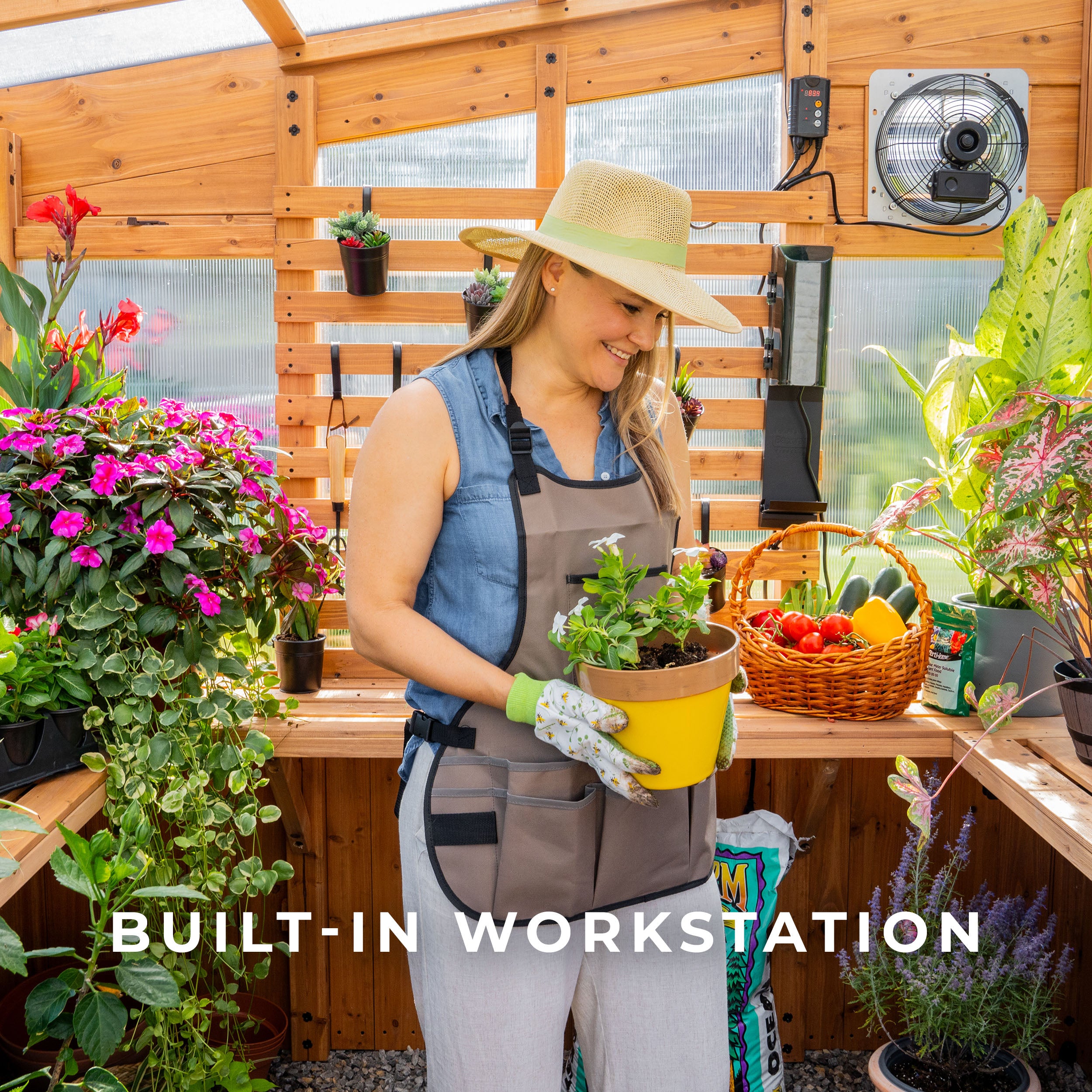 Zaile Greenhouse Built-in Workstation