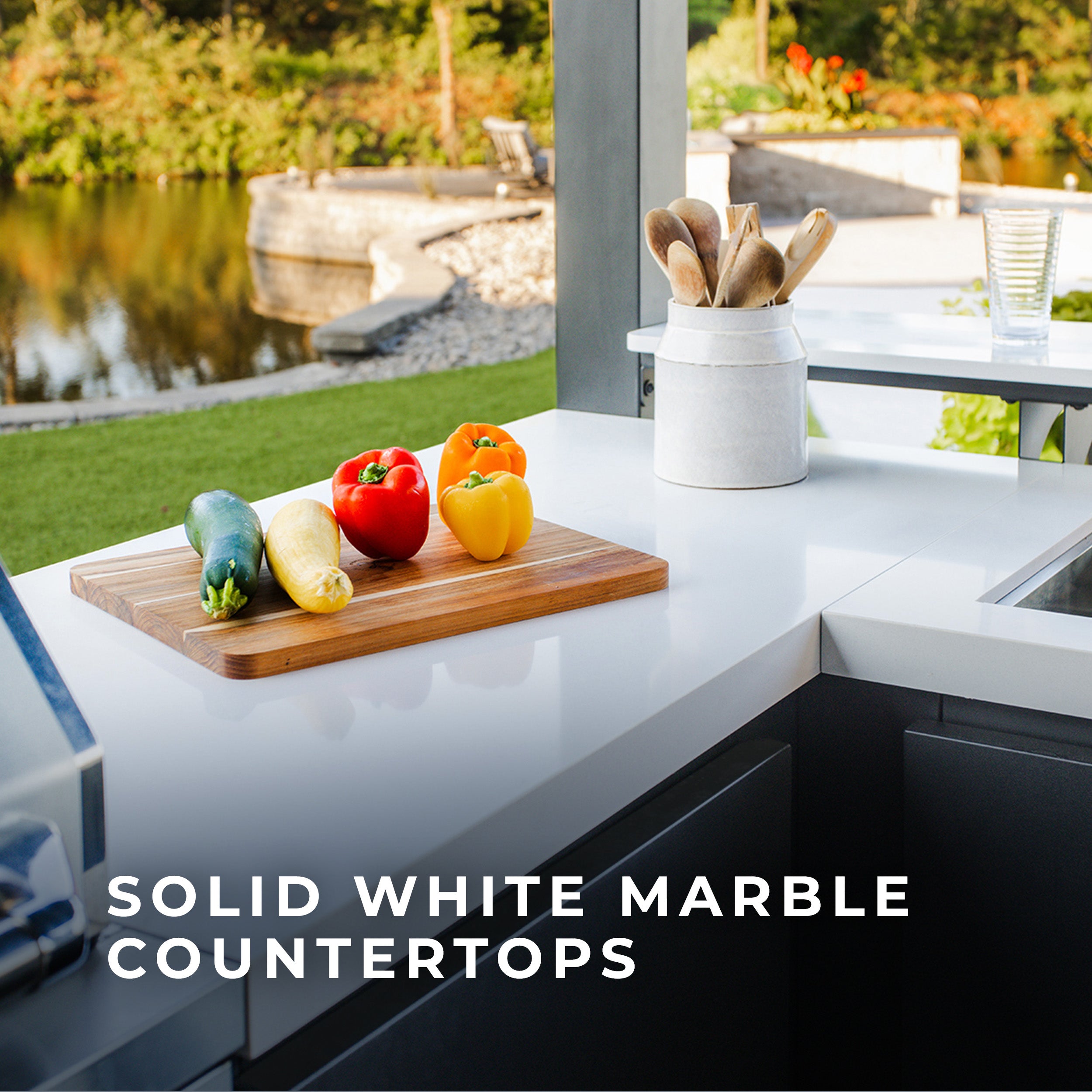 Fusion Fire Outdoor Kitchen Marble Countertops