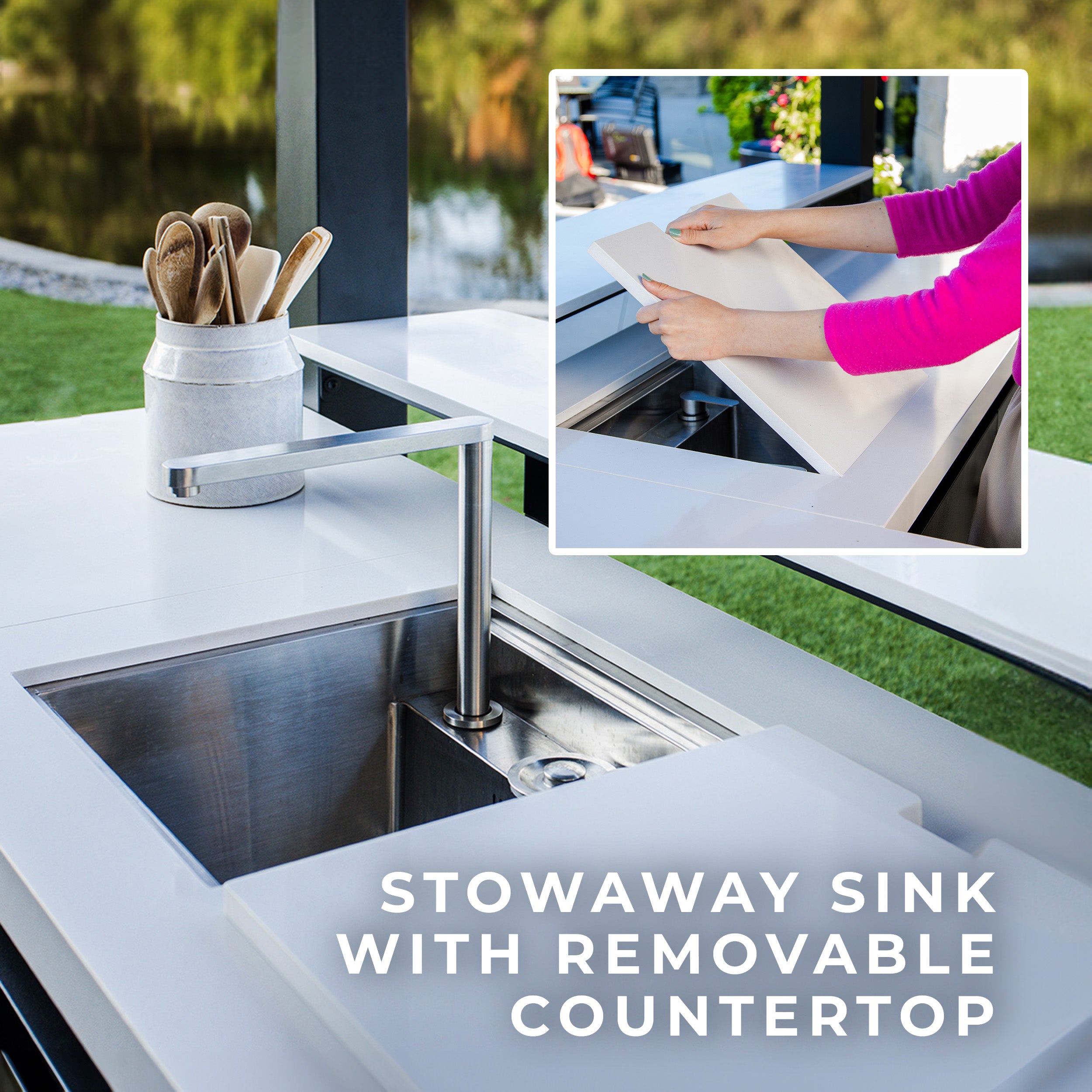 Fusion Fire Outdoor Kitchen Stowaway Sink