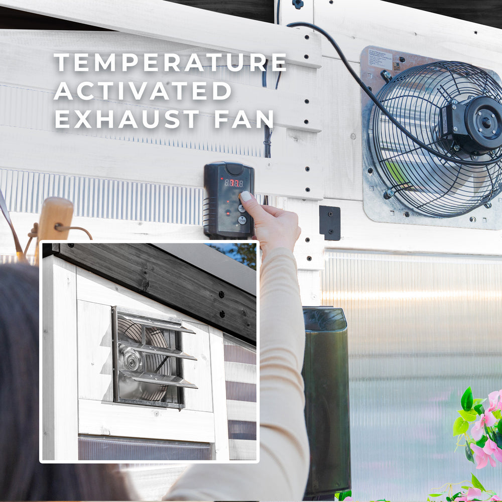 Temperature activated exhaust fan