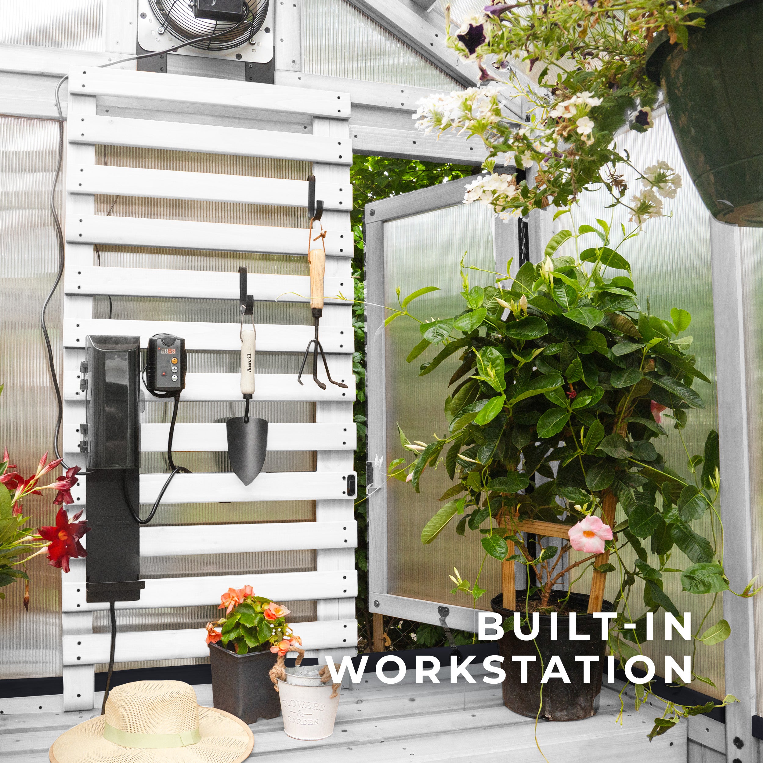 9X6 White Bellerose Greenhouse Workstation