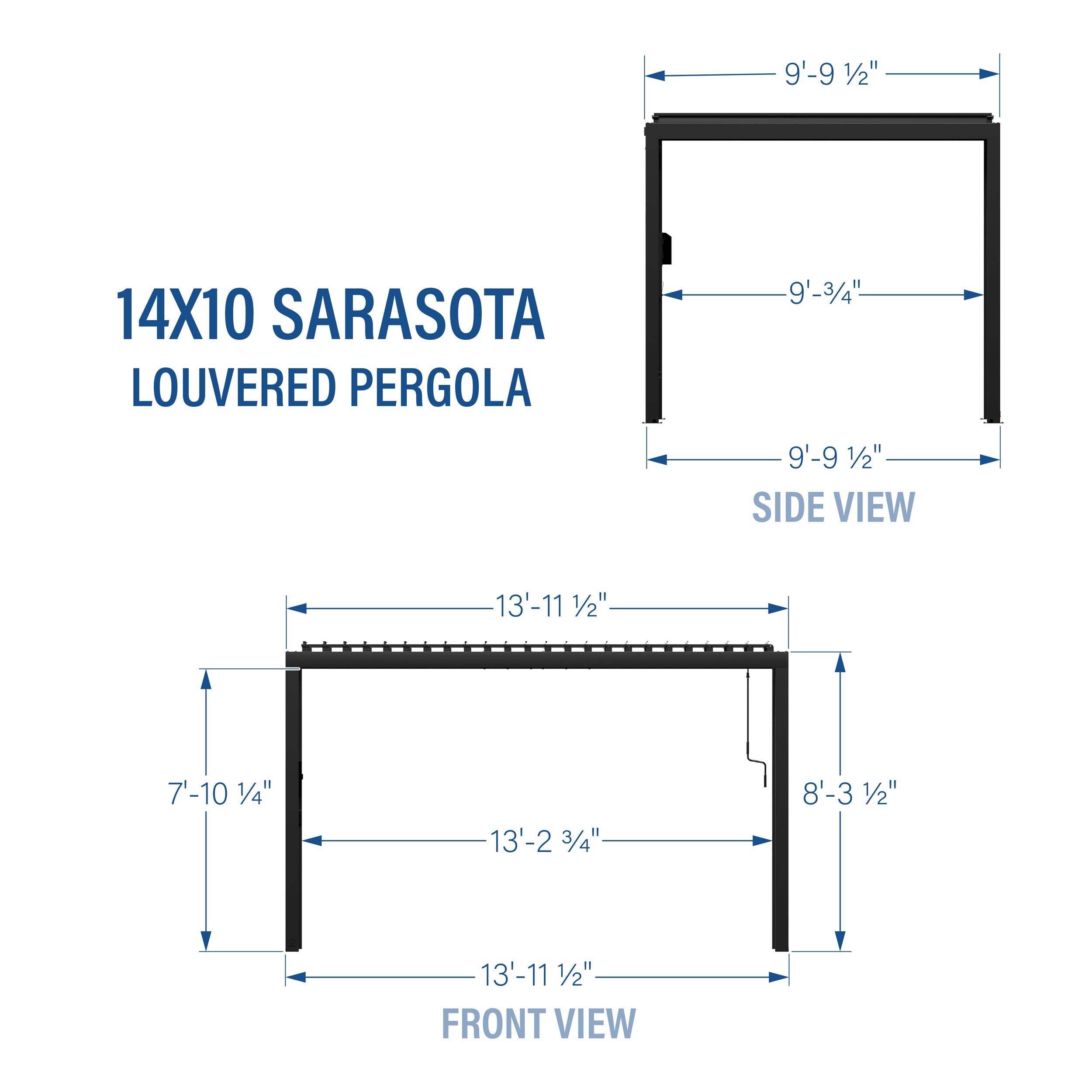 14x10 Sarasota Louvered Dimensions