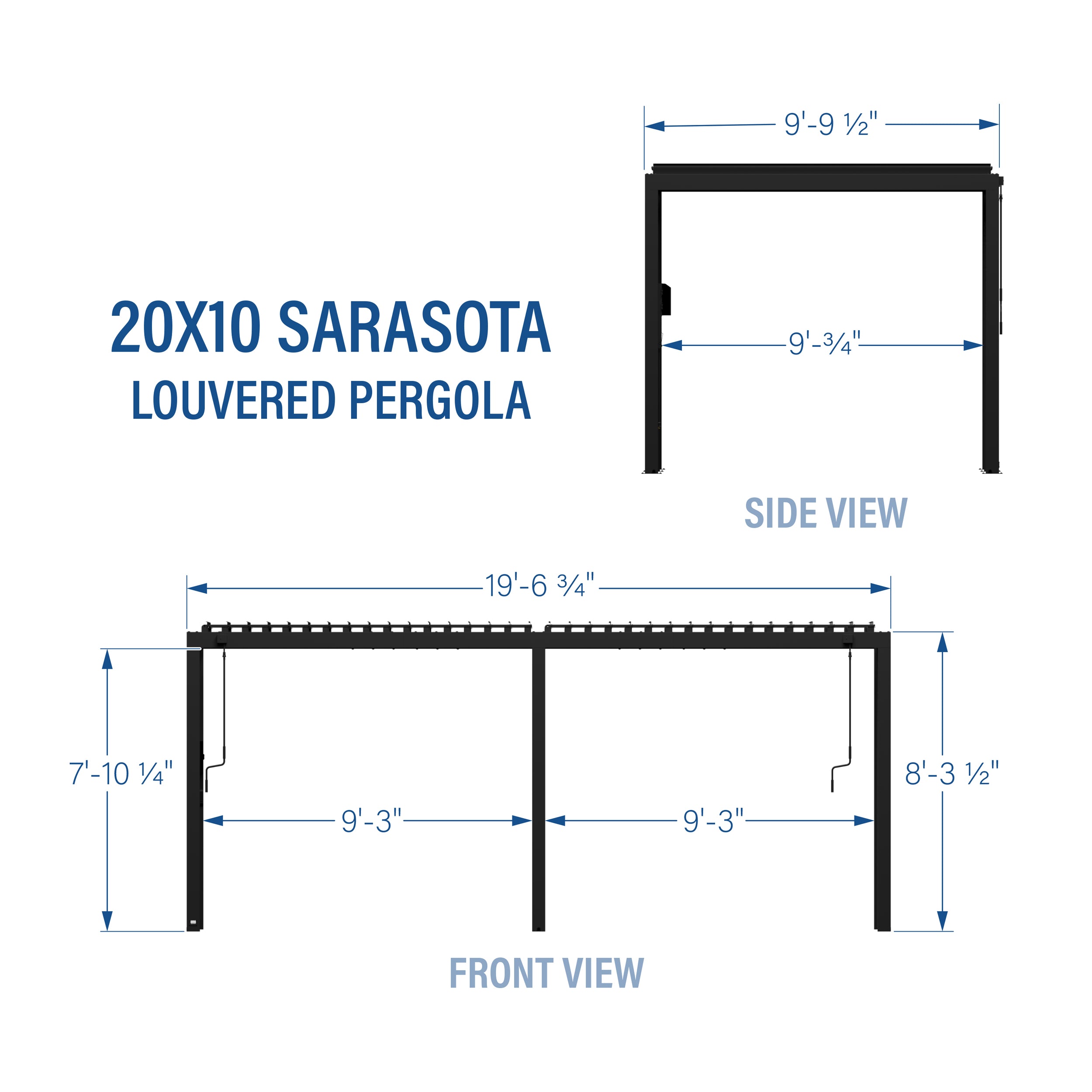 20x10 Sarasota Louvered Dimensions