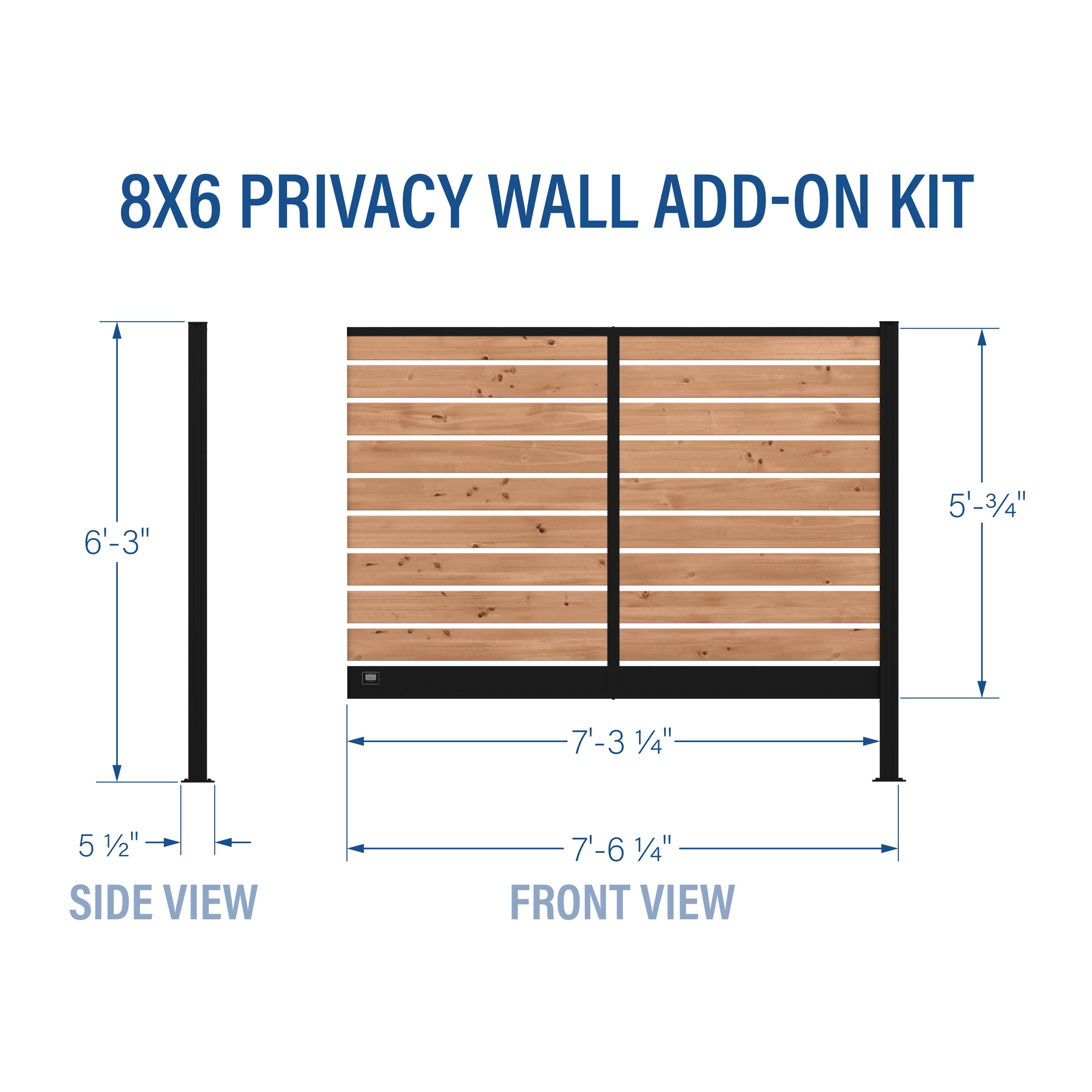 Privacy Wall Add On Imperial Diagram