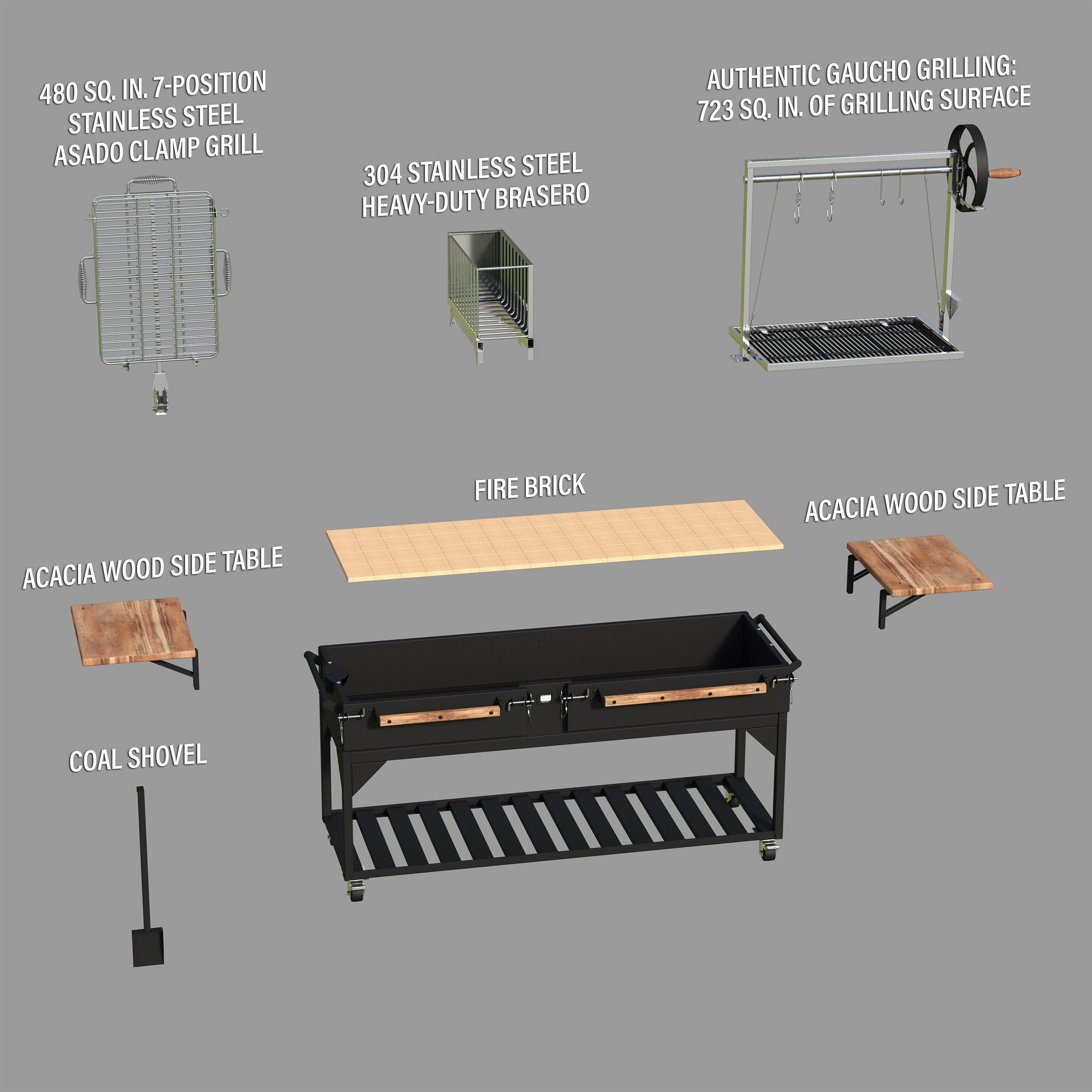 Argentine/Santa Maria Grill XL Exploded View