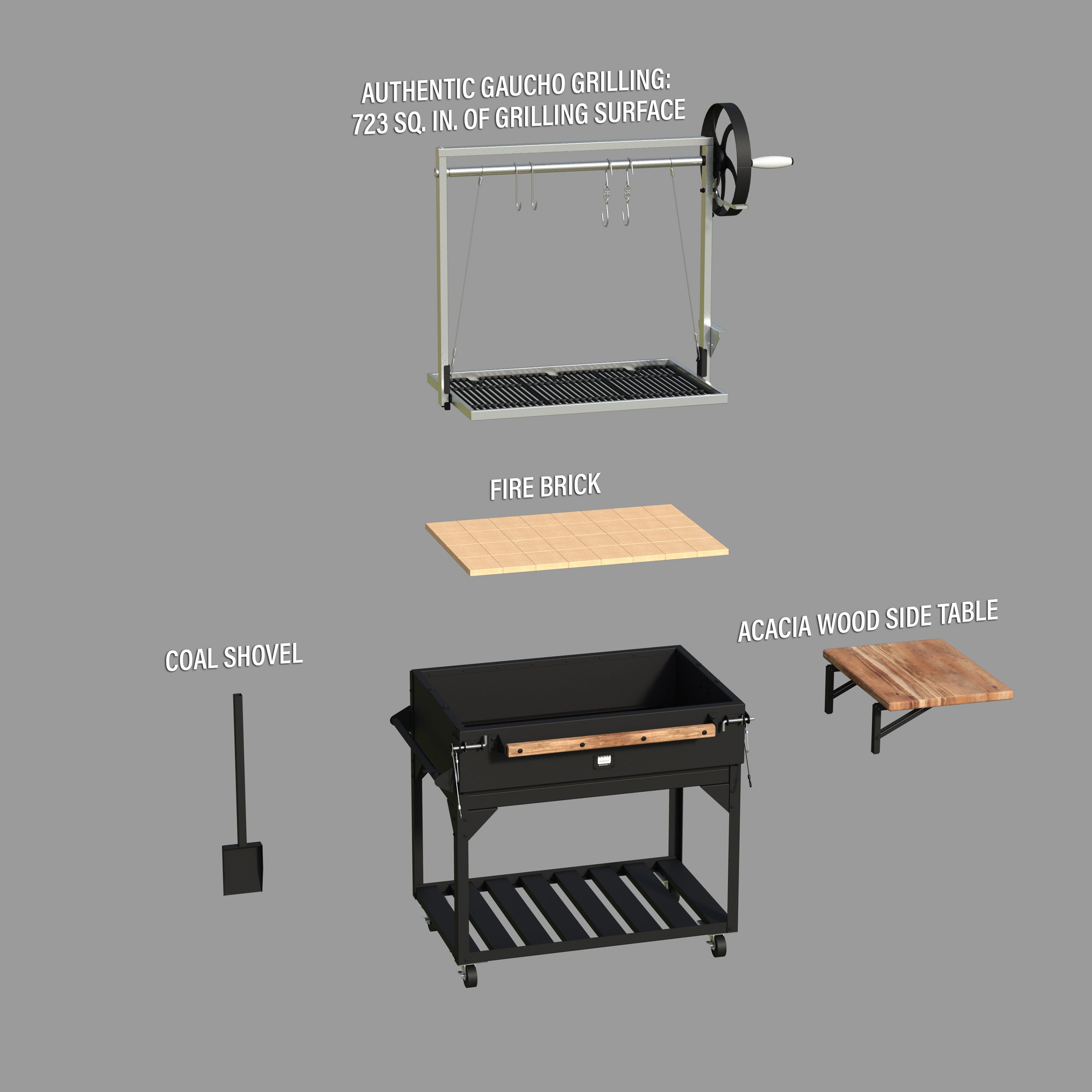 Premium Heritage Argentine BBQ Grill Exploded View