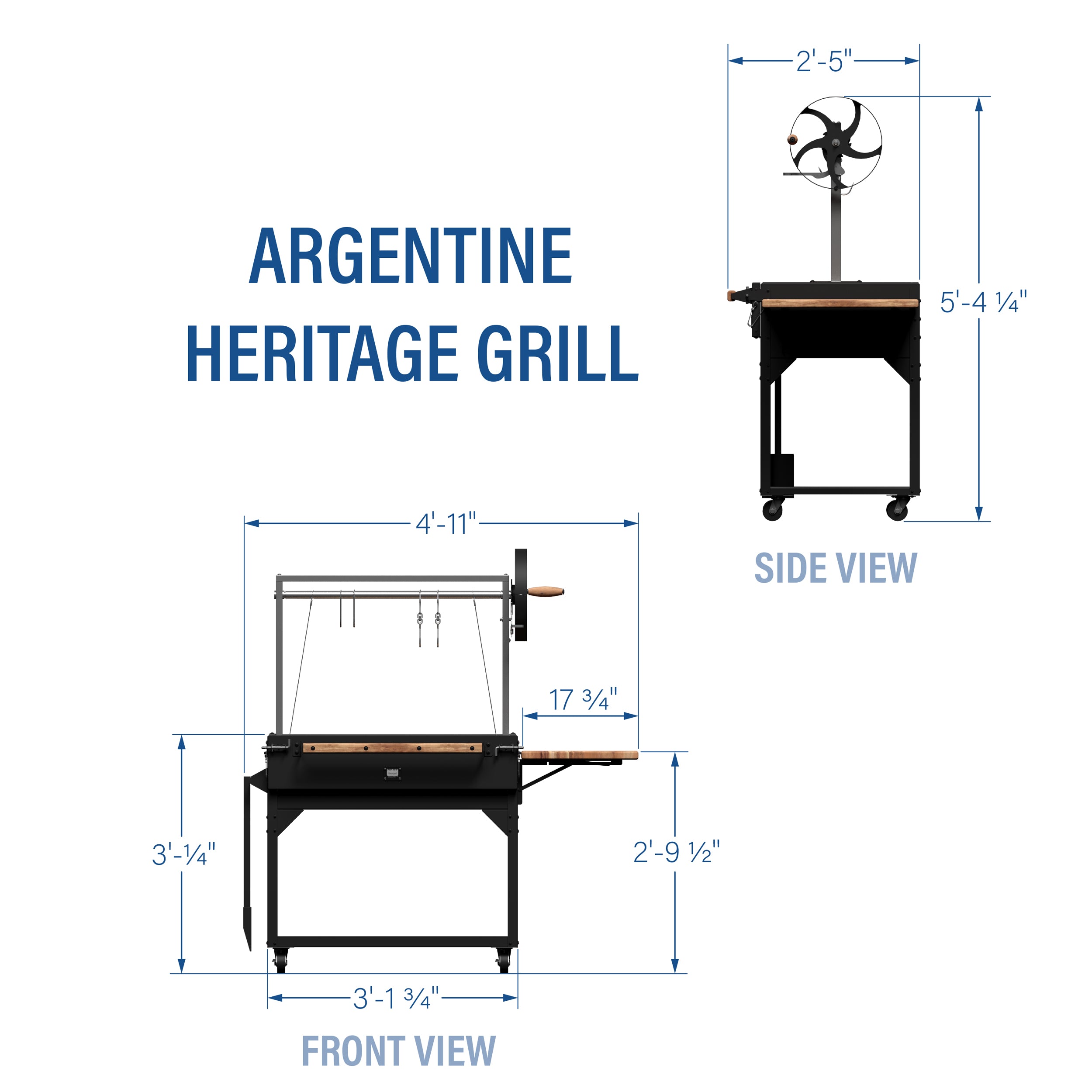 Premium Heritage Argentine BBQ Grill Dimensions