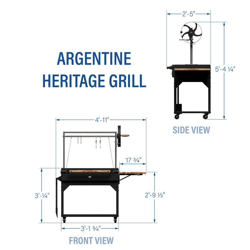 Premium Heritage Argentine BBQ Grill specifications