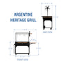 Load image into Gallery viewer, Premium Heritage Argentine BBQ Grill Dimensions
