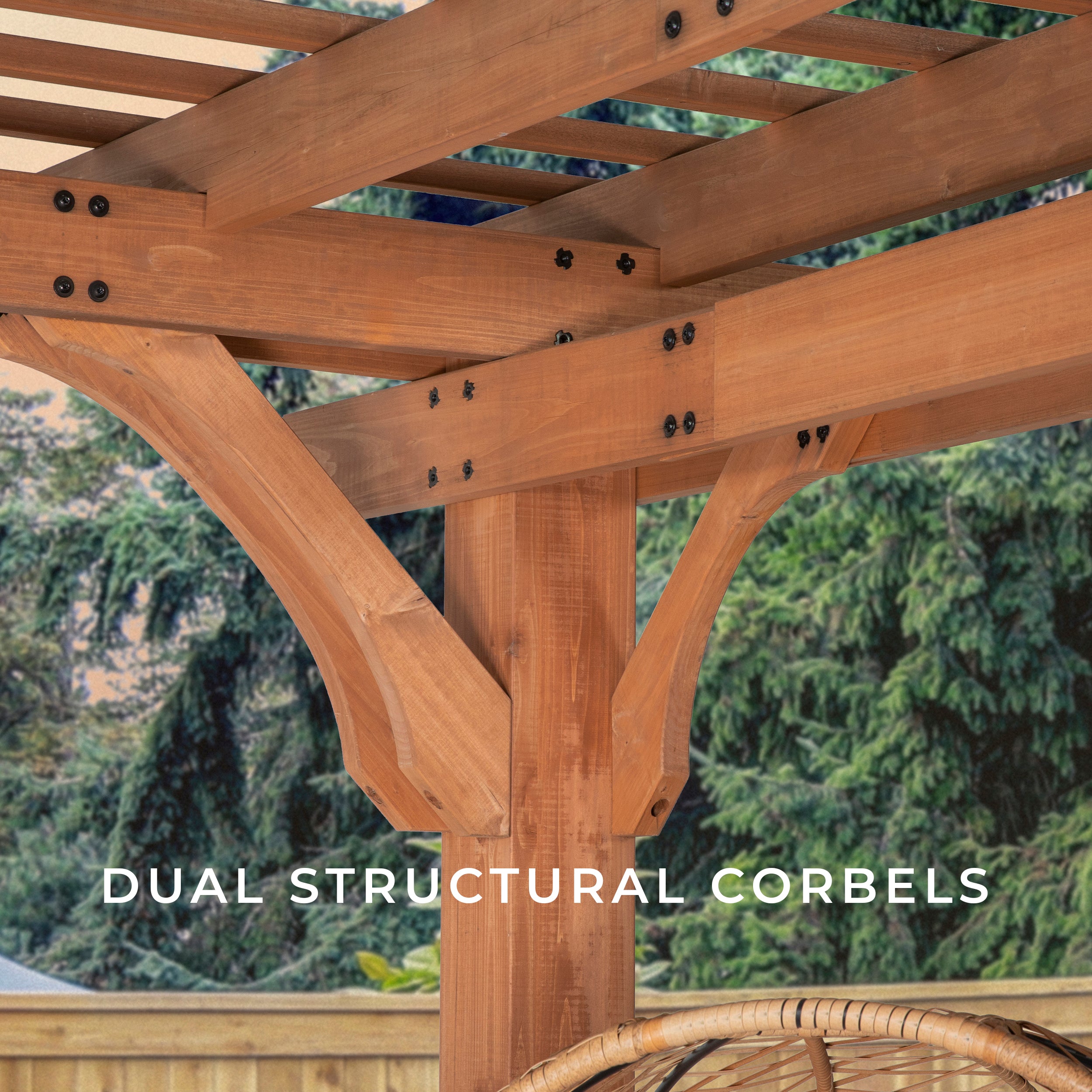 12x12 Beaumont Pergola Dual Structural Corbels