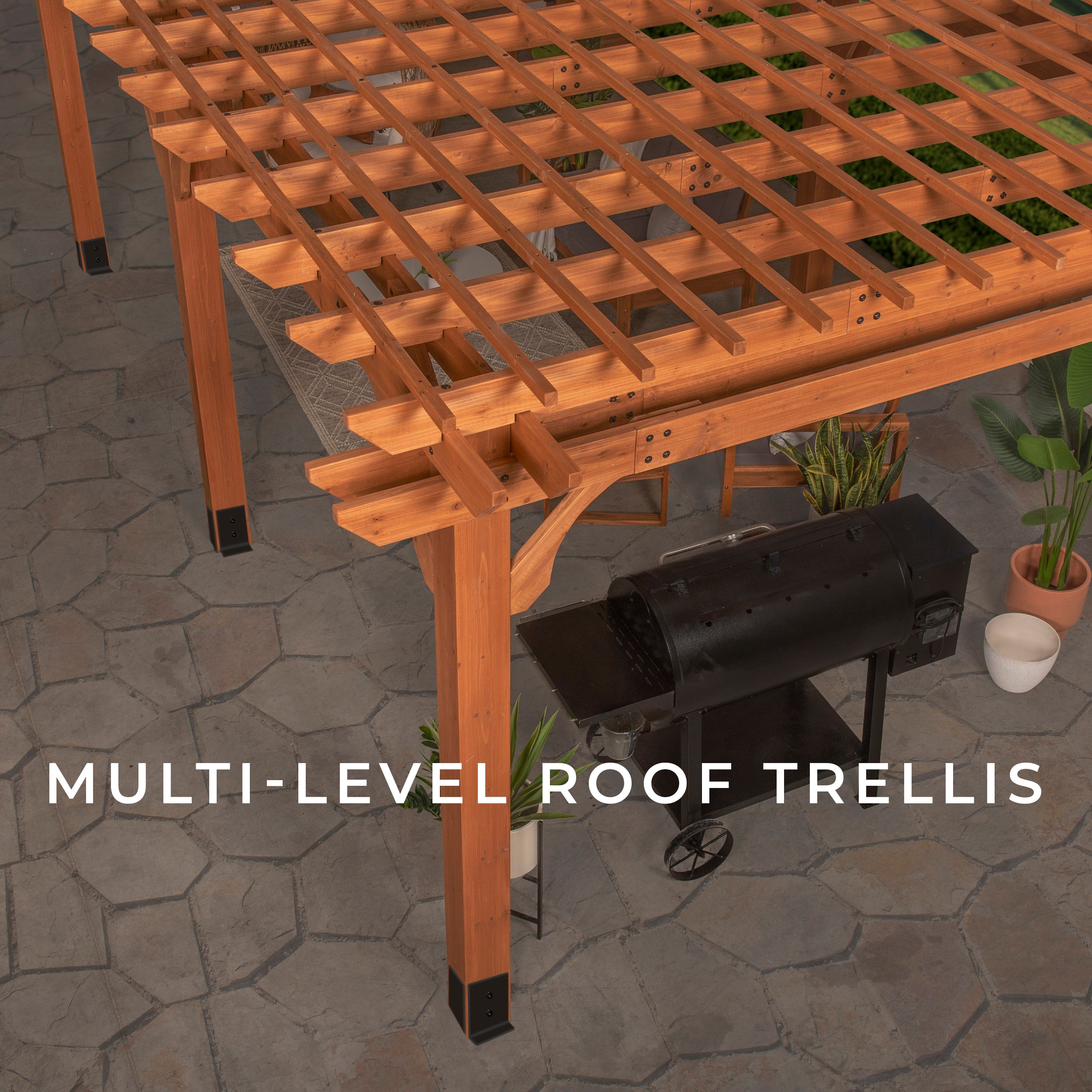 24x12 Beaumont Pergola Multi-Level Trellis