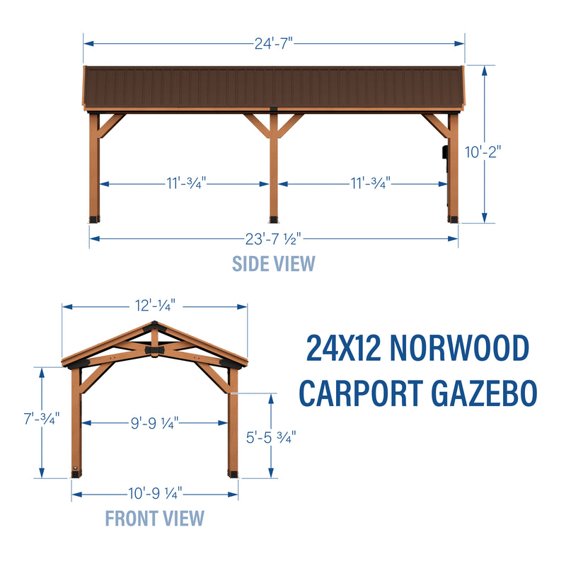 24x12 Norwood Carport/Gazebo specifications