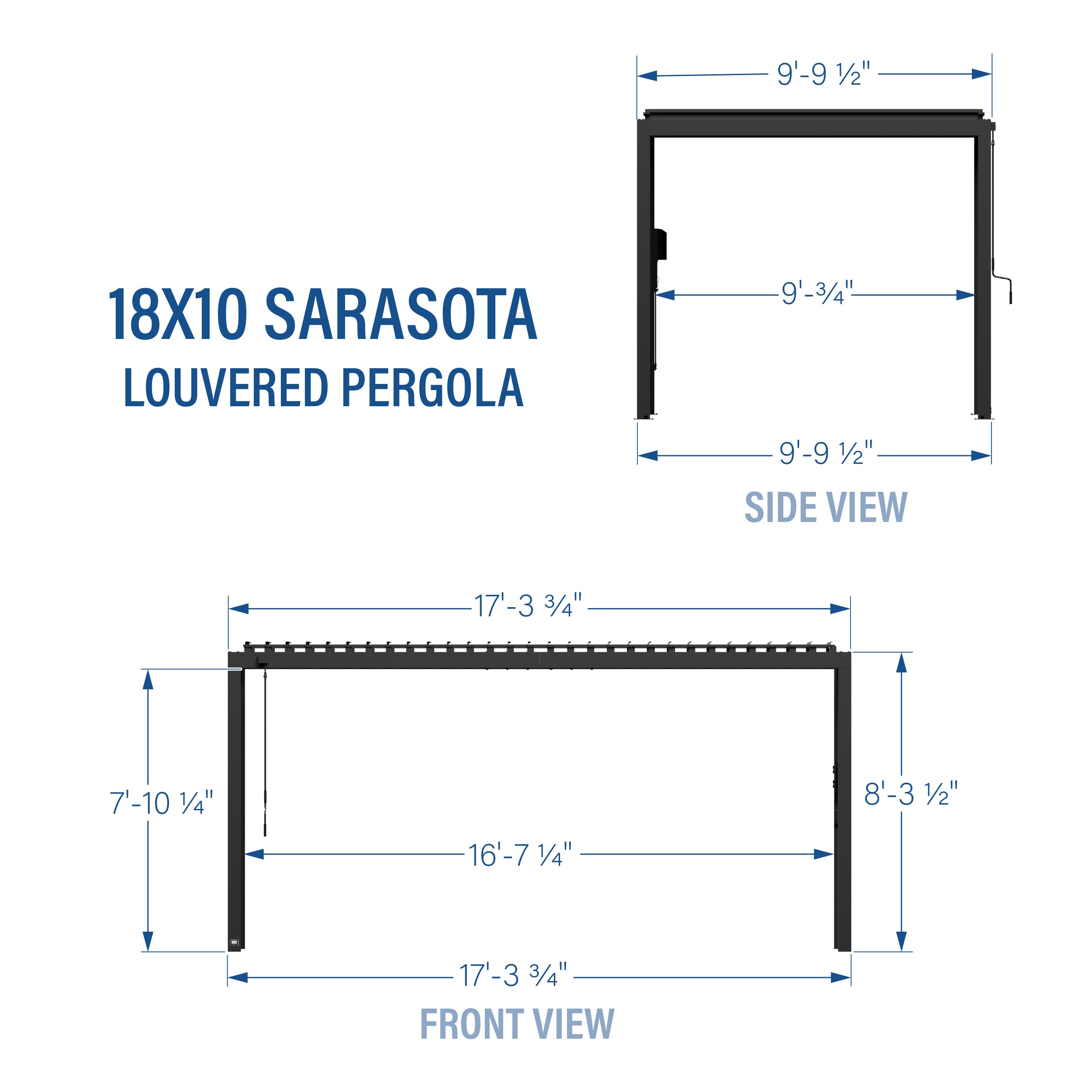 18x10 Sarasota Louvered Imperial Diagram