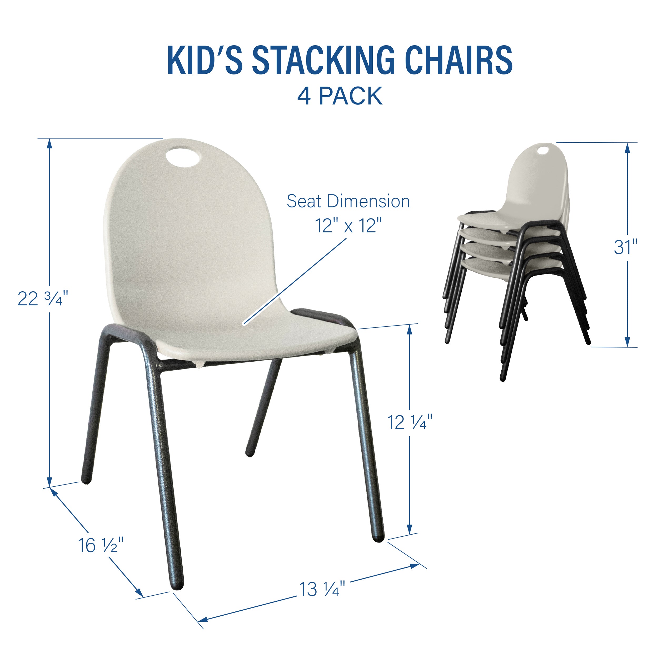 ivory kids stacking chairs