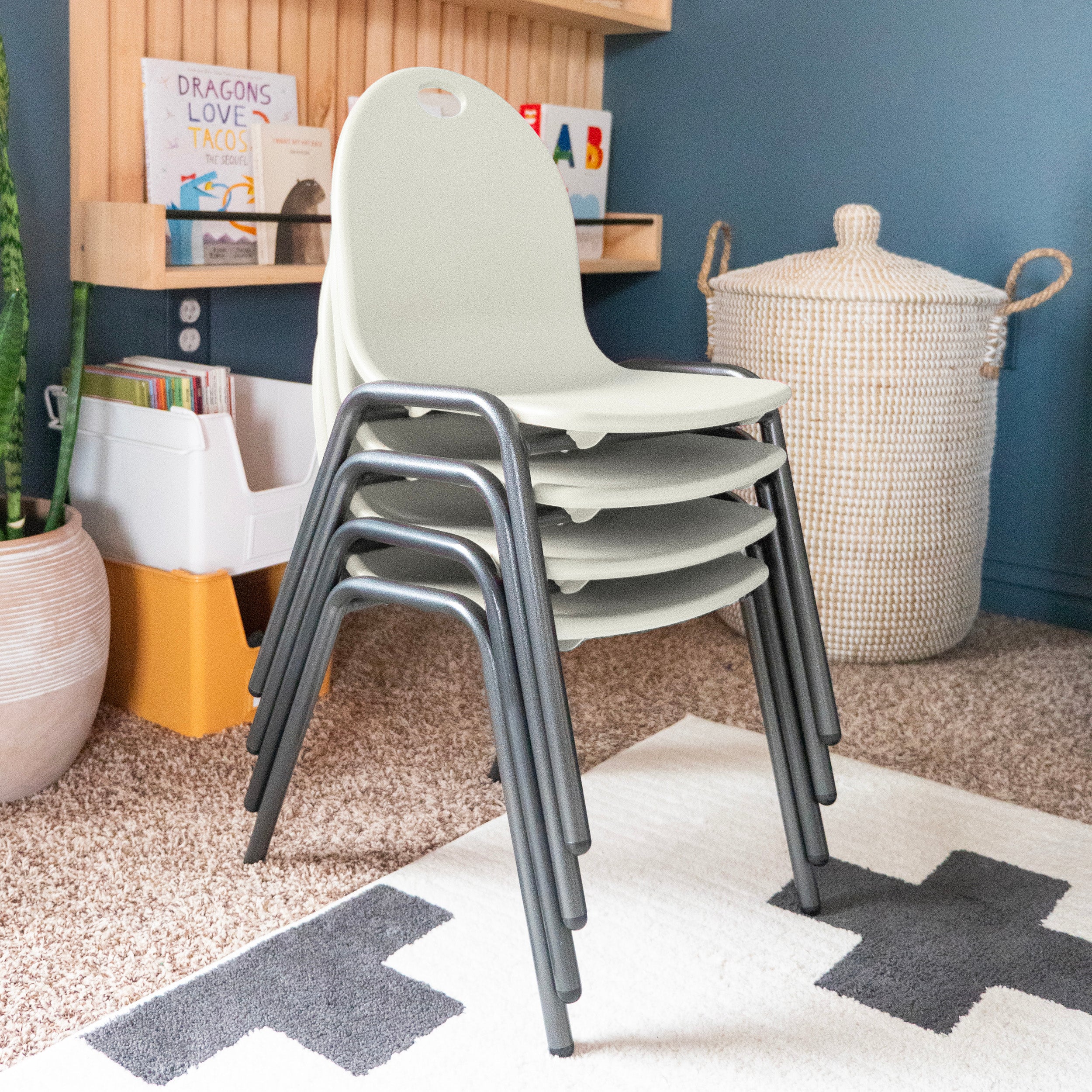 ivory kids stacking chairs