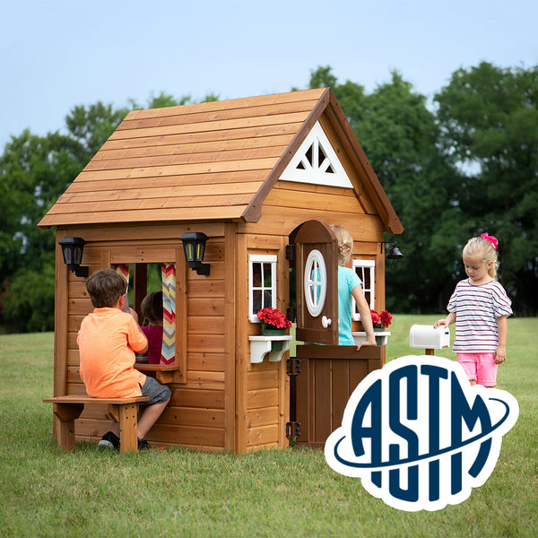 Backyard discovery columbus all cedar wood playhouse online