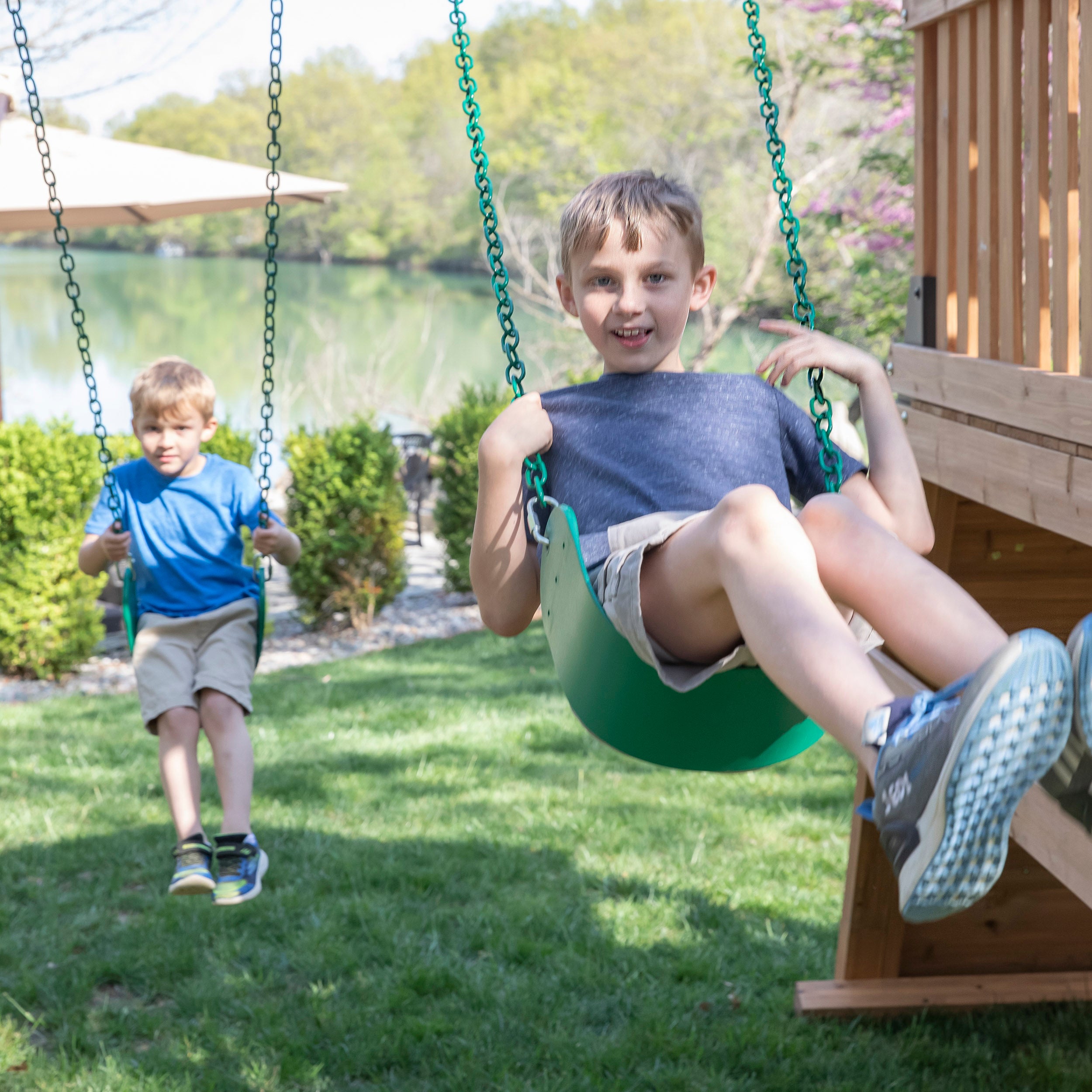 Endeavor II Gray Slide Swings