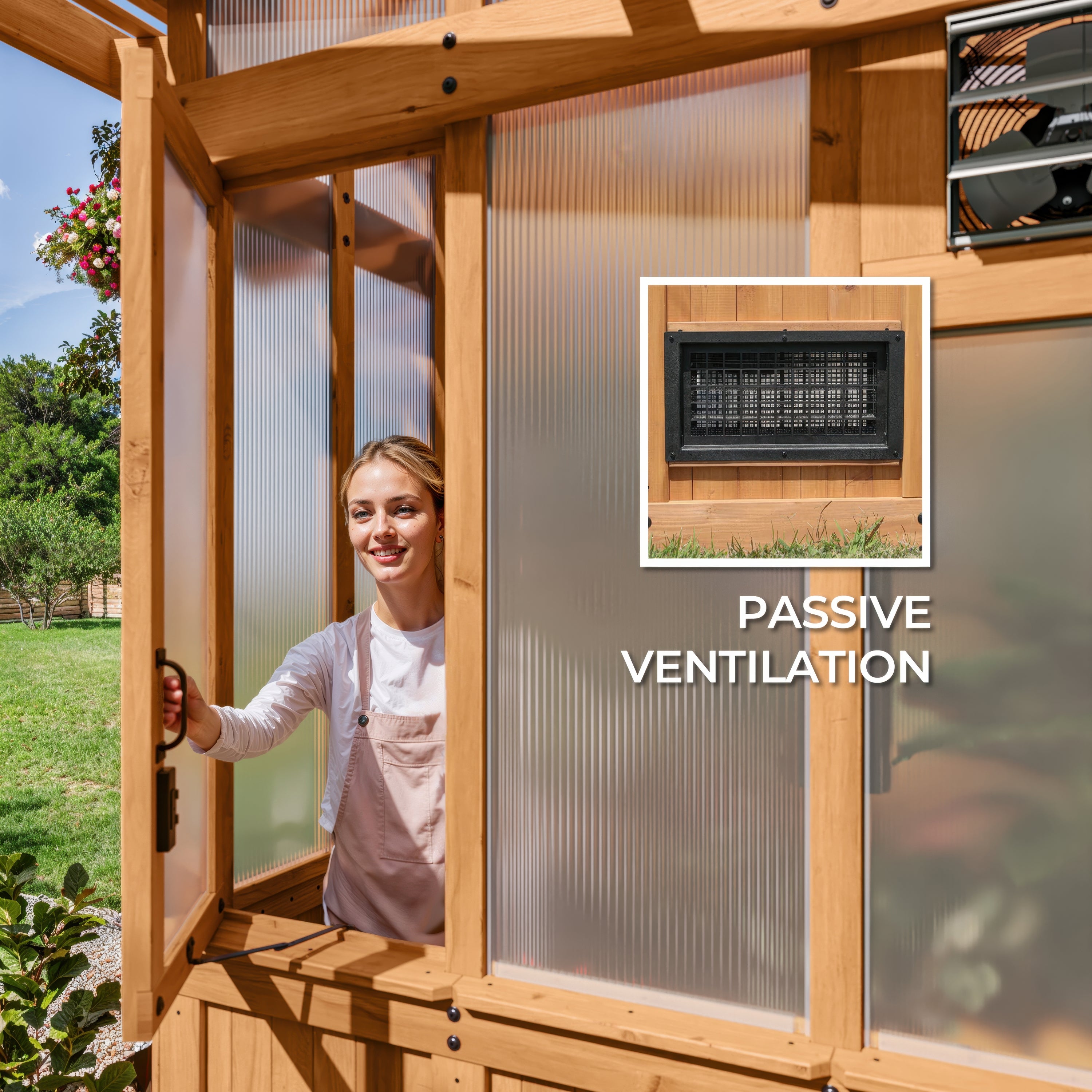 9x6 Poppy Greenhouse Passive Ventilation