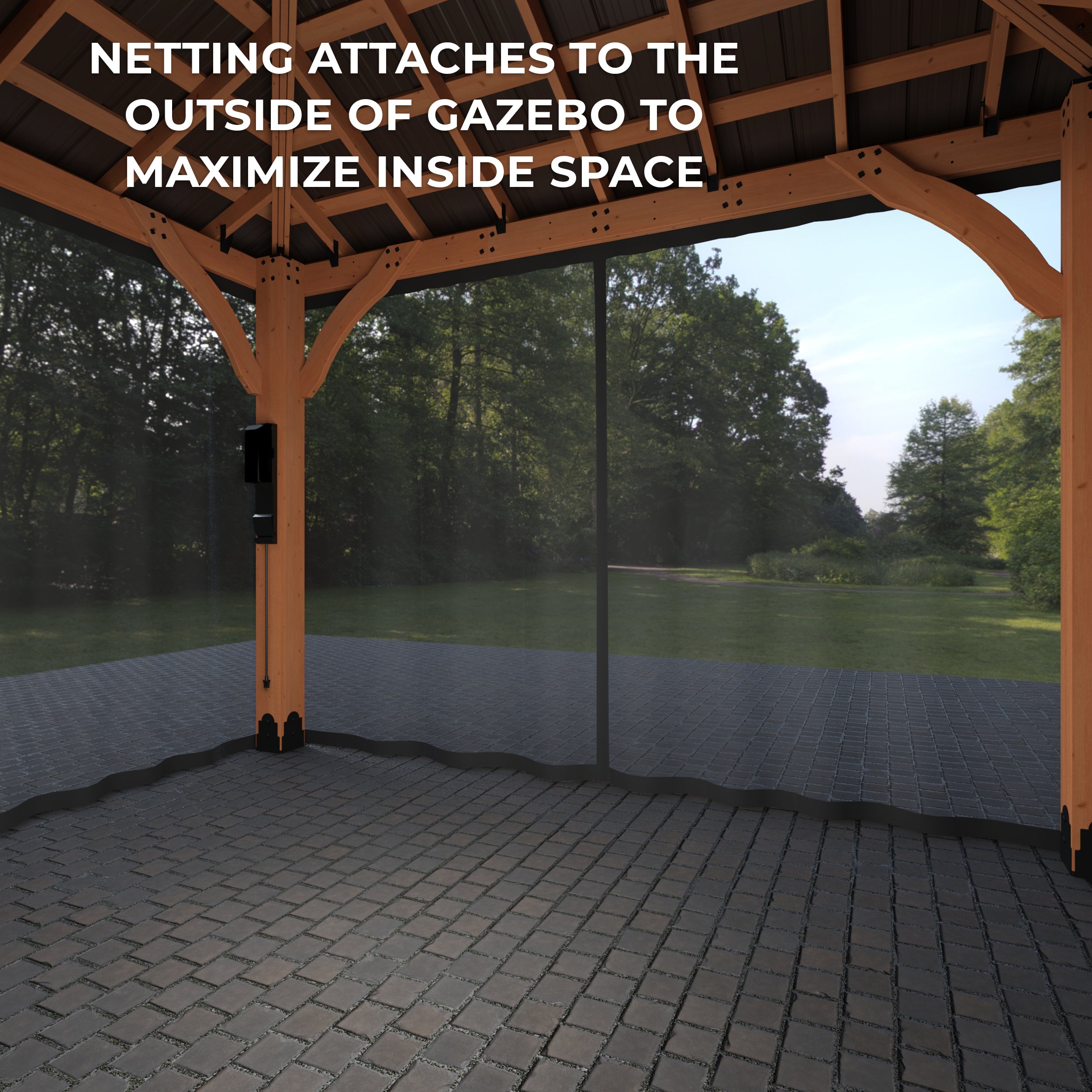 Acadia Gazebo Mosquito Netting Exterior Attachment