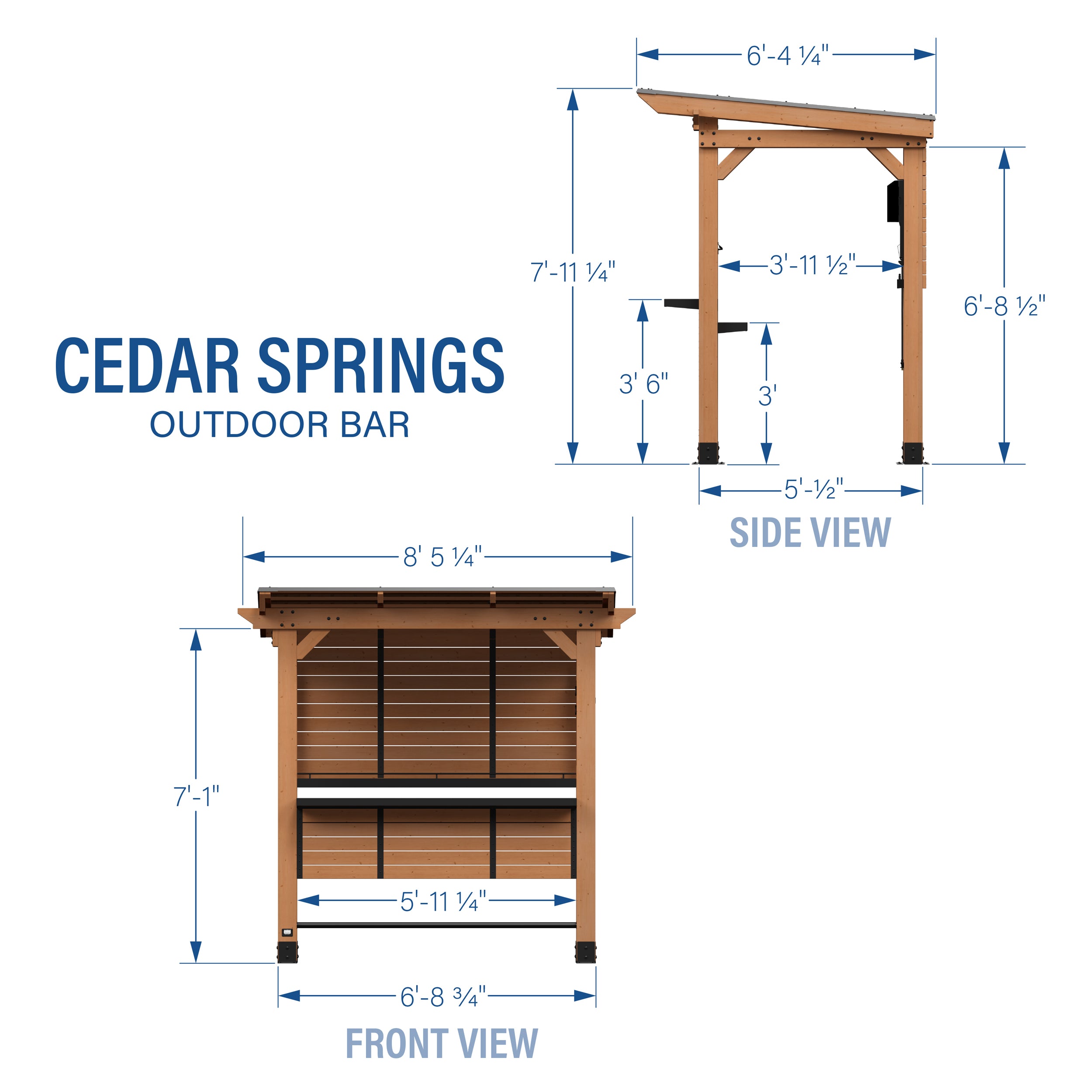 Cedar Springs Bar Dimensions