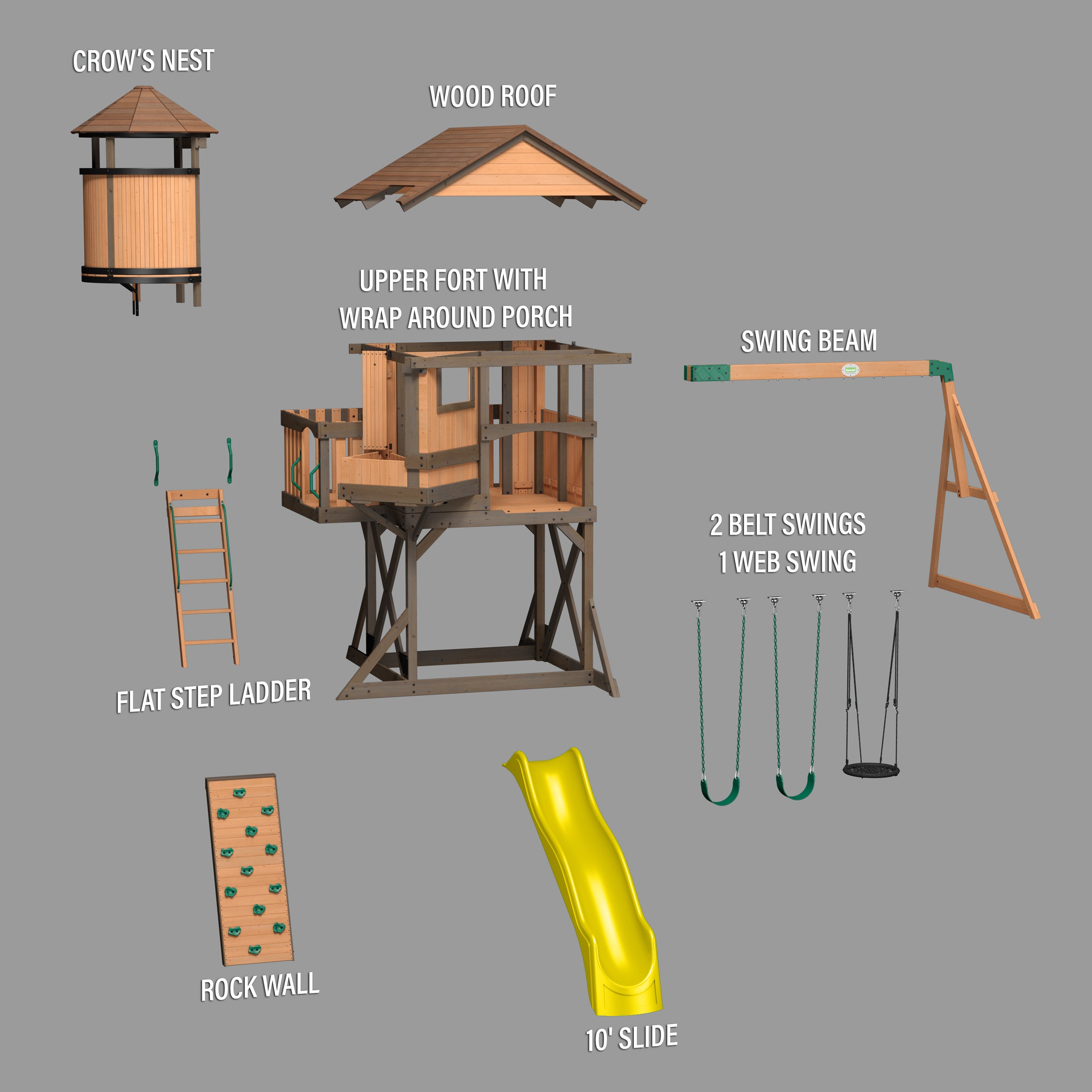 eagles nest elite swing set dimensions