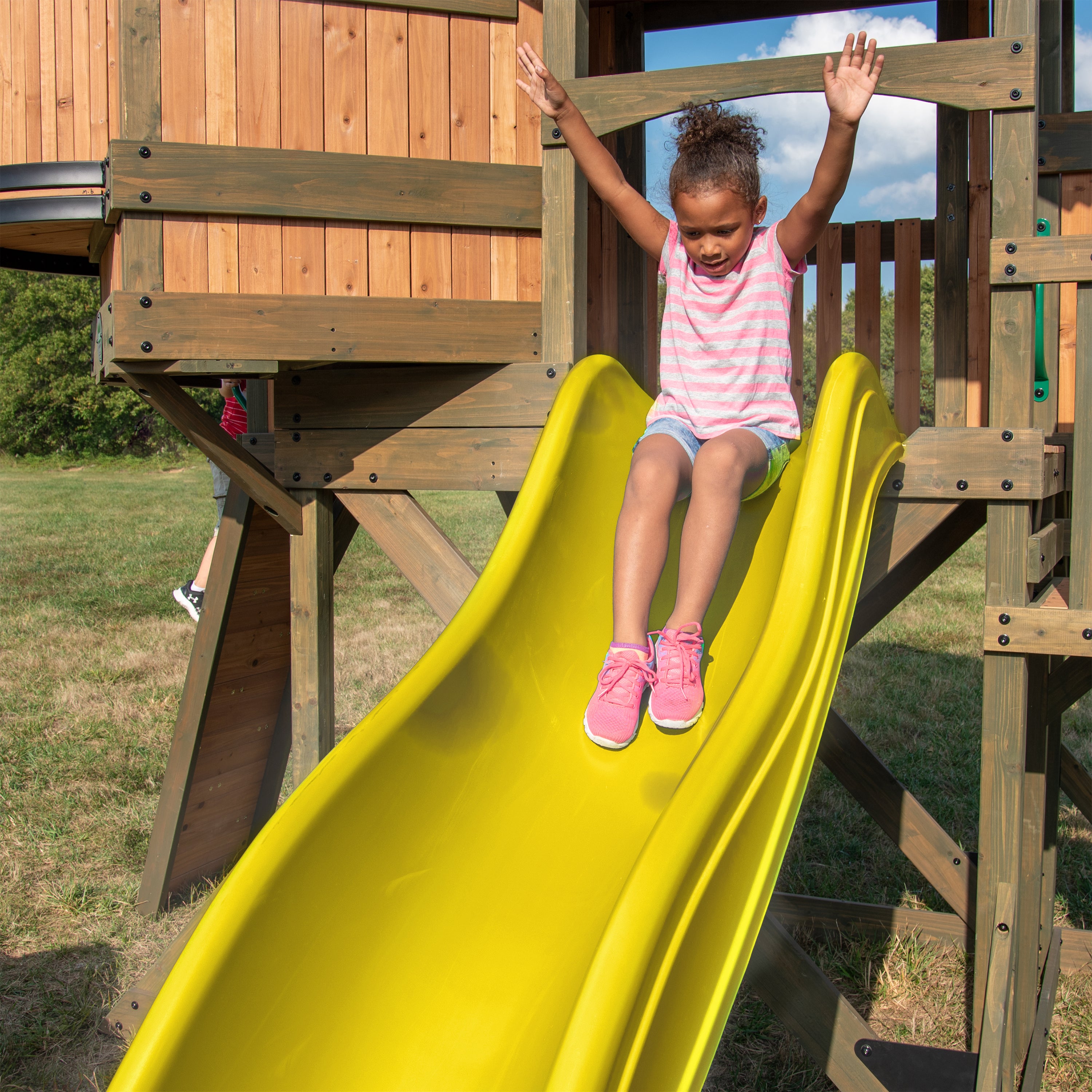 Eagles Nest Elite Swing Set - yellow slide