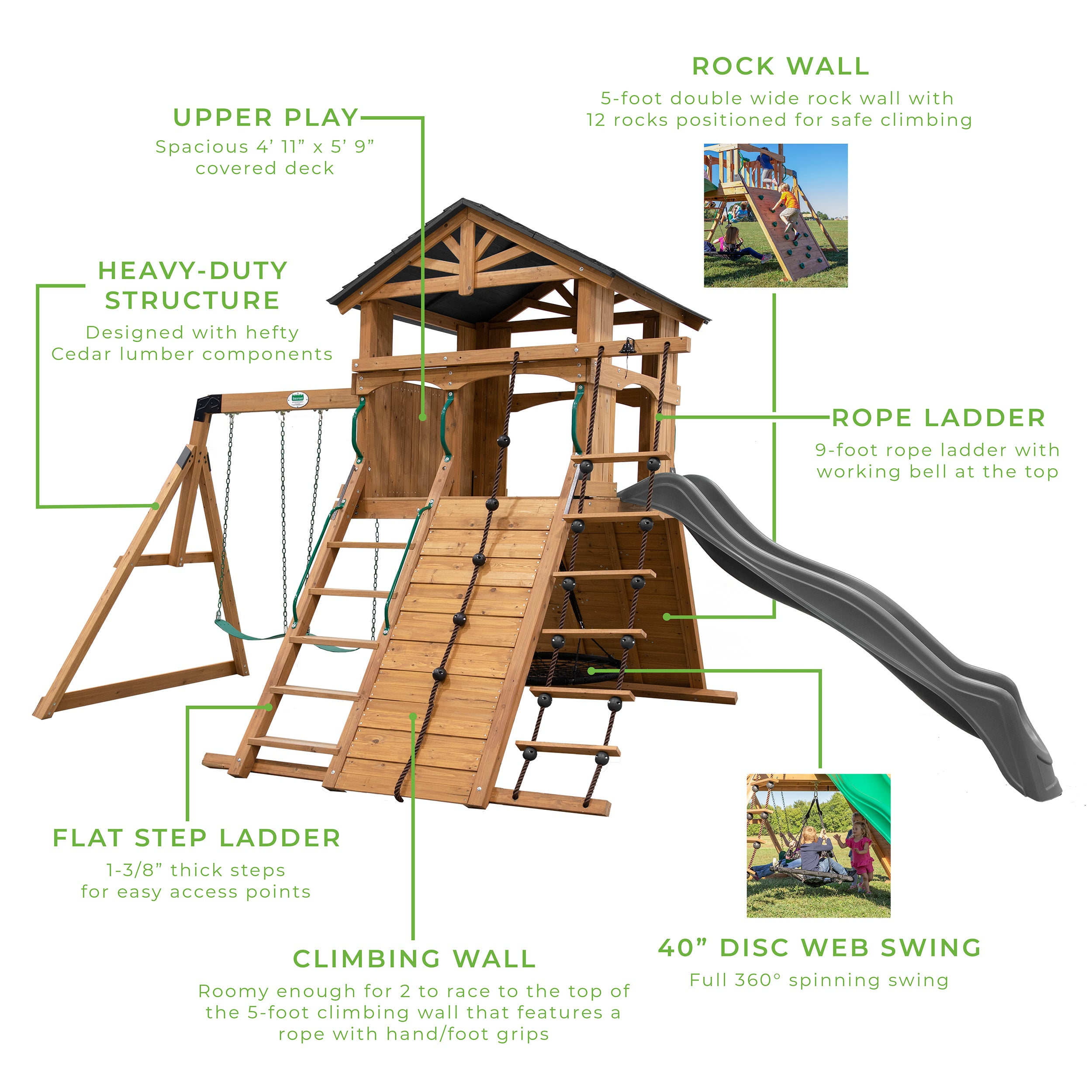 Endeavor Swing Set Gray Slide Diagram