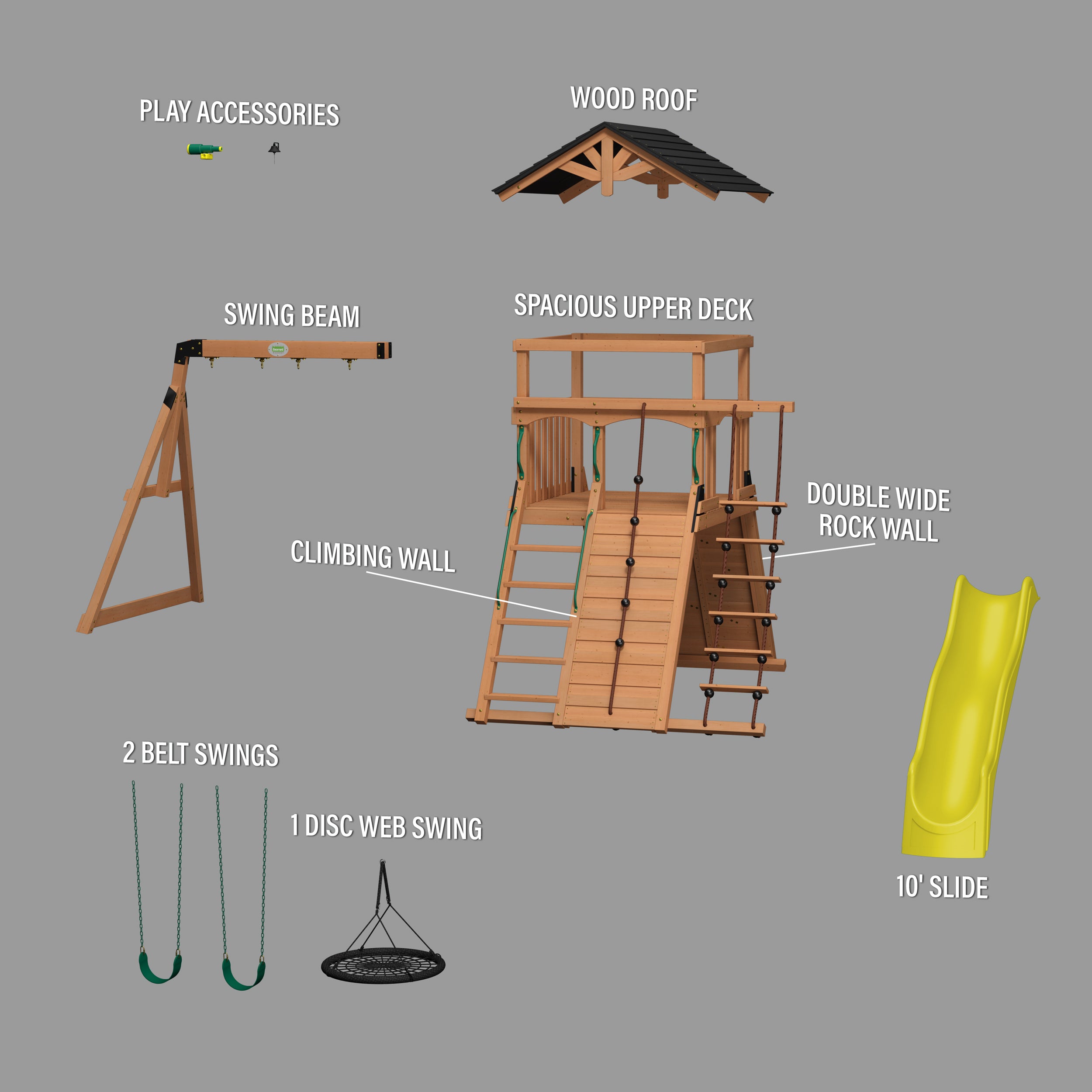 Endeavor Swing Set Yellow Slide Exploded View