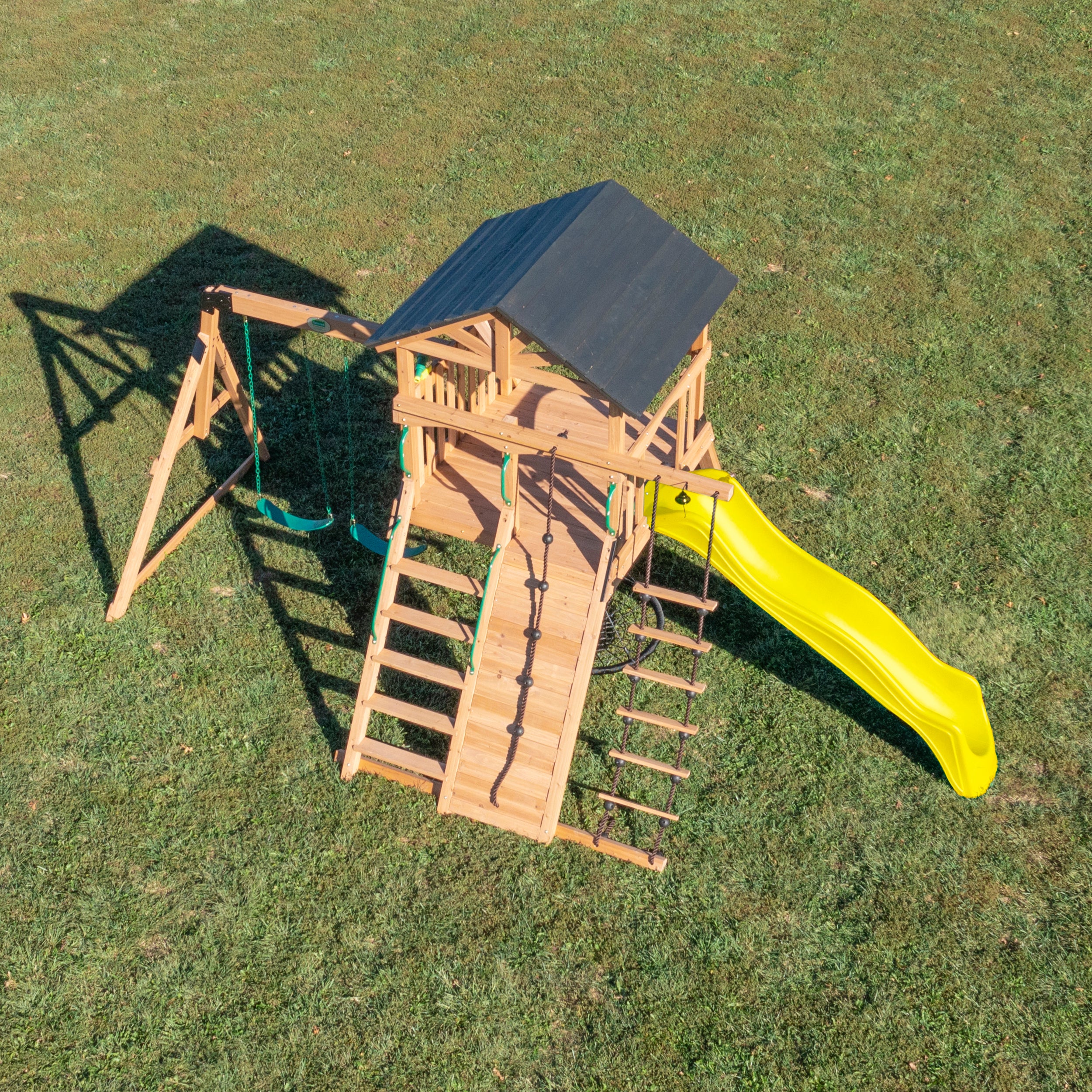 Endeavor Swing Set Yellow Slide Top View