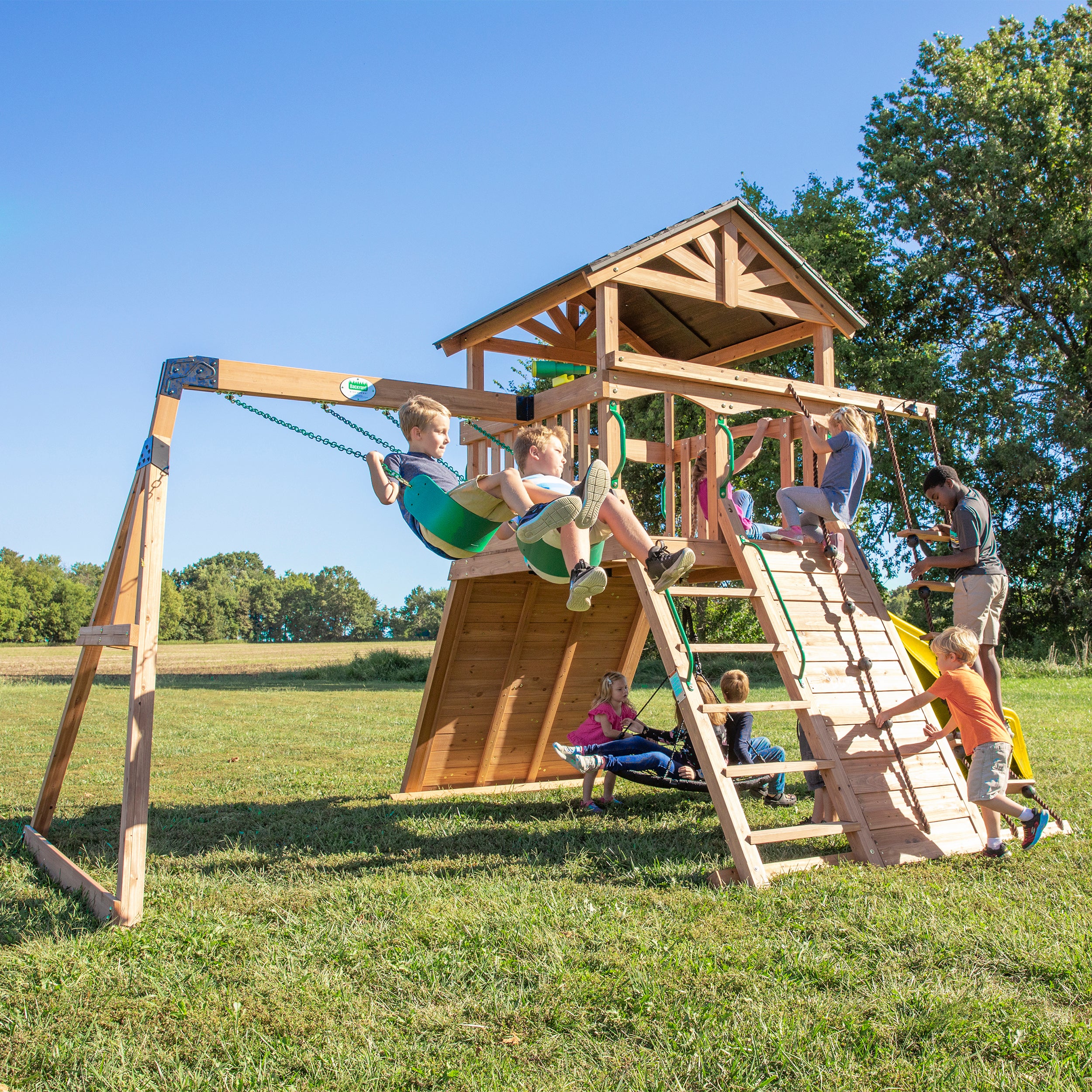 Endeavor Swing Set Yellow Slide Swings