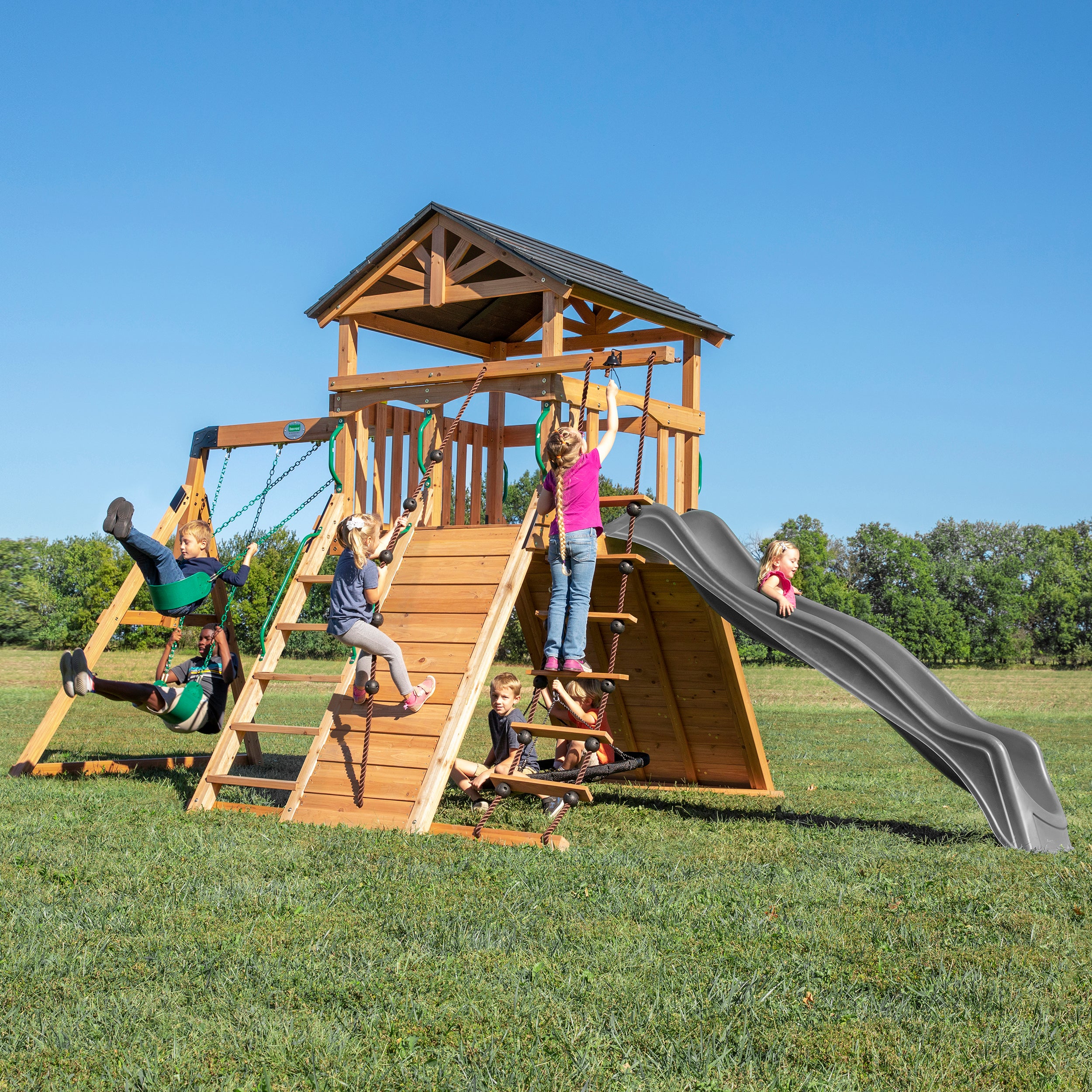 Sturdy wooden swing store sets