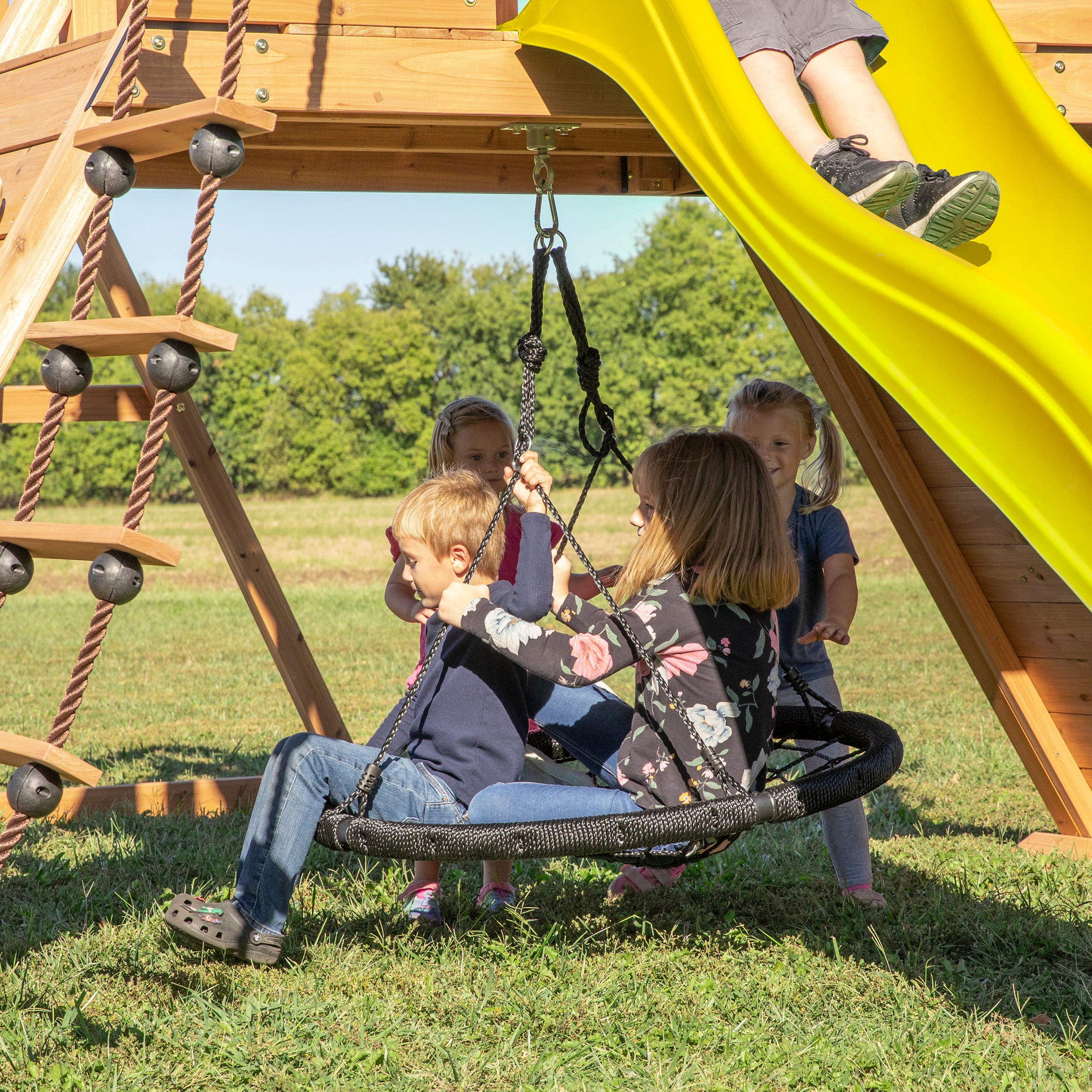 Endeavor Swing Set Yellow Slide Saucer Swing