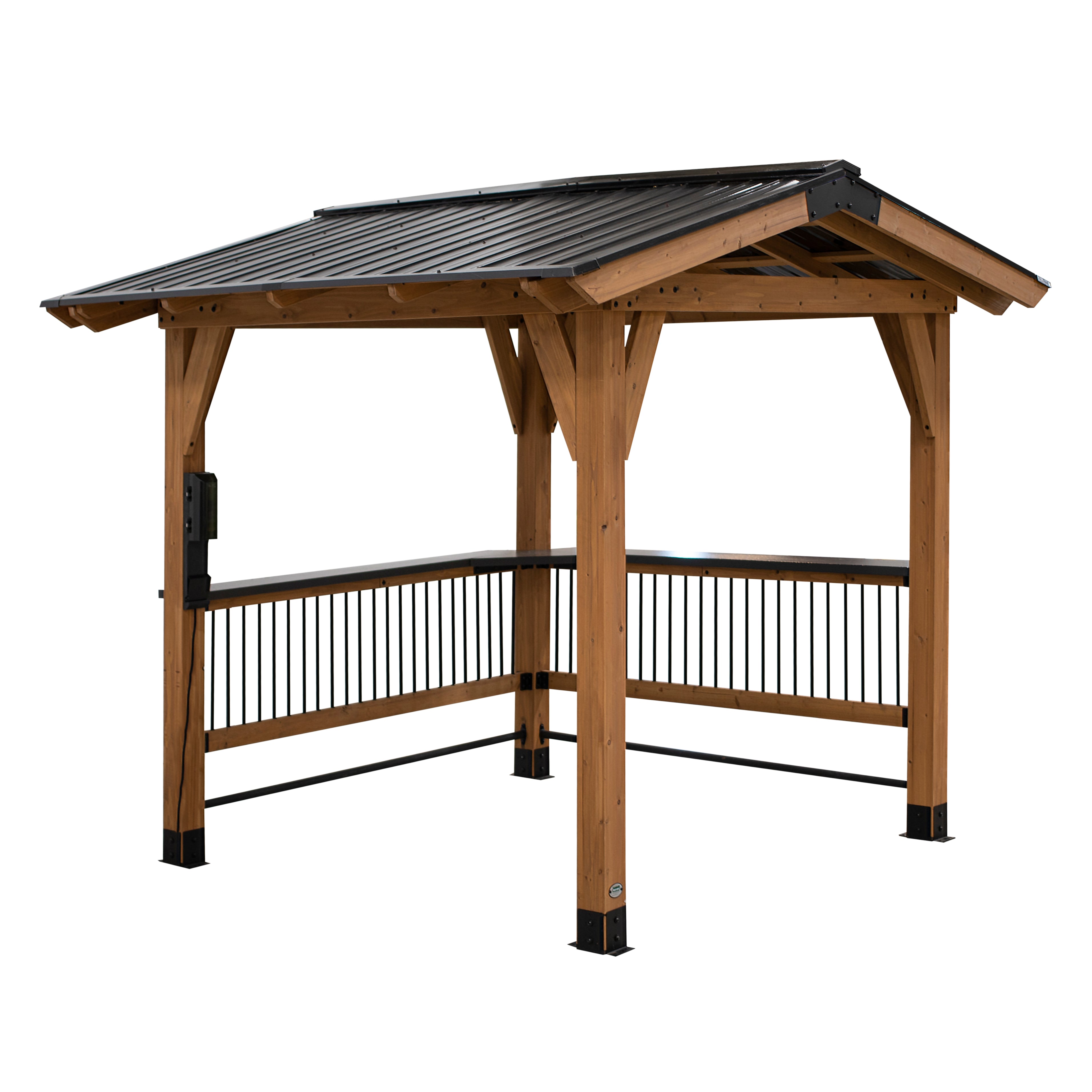 Granada Grill Gazebo with Outdoor Bar - white background