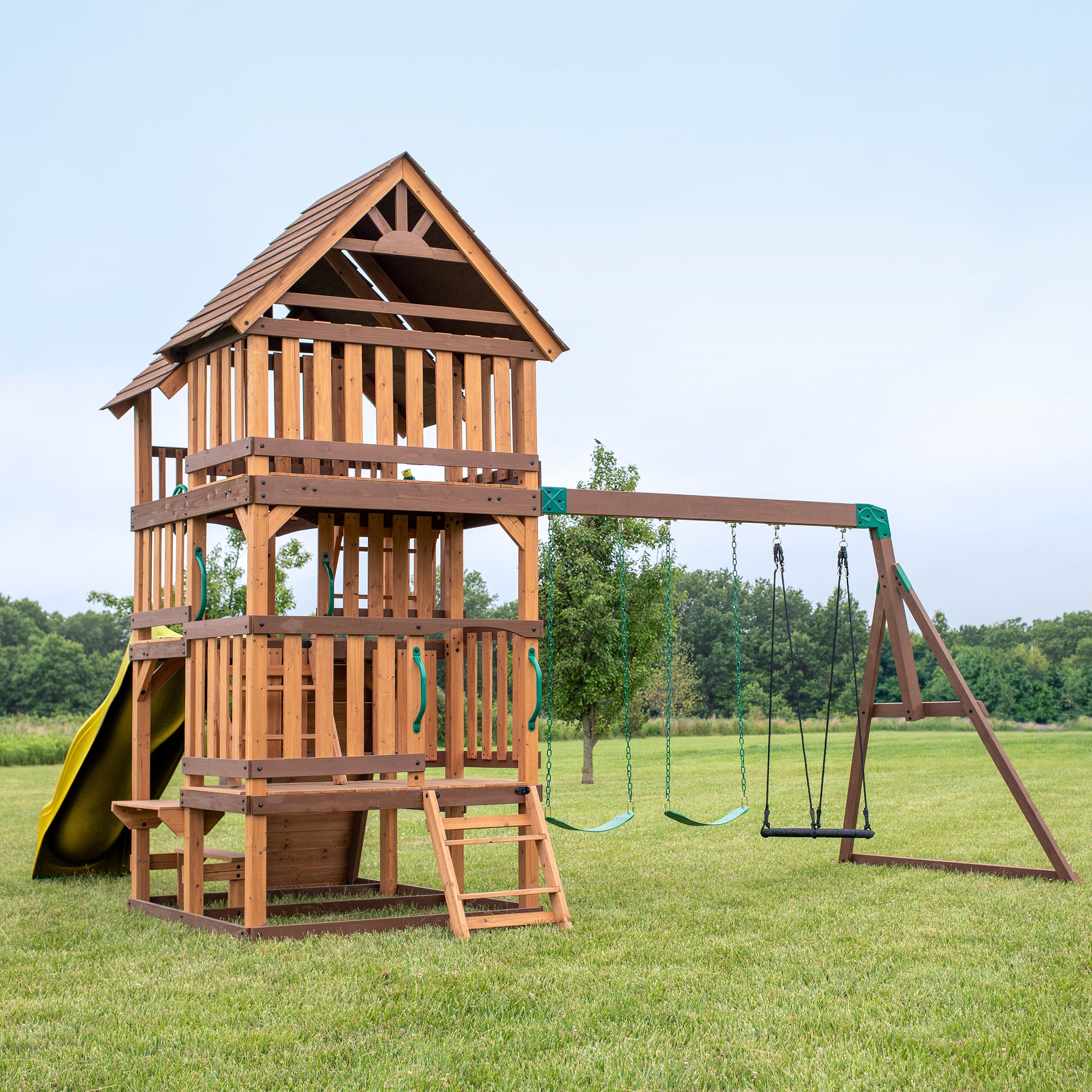 Highlander Swing Set Yellow Back