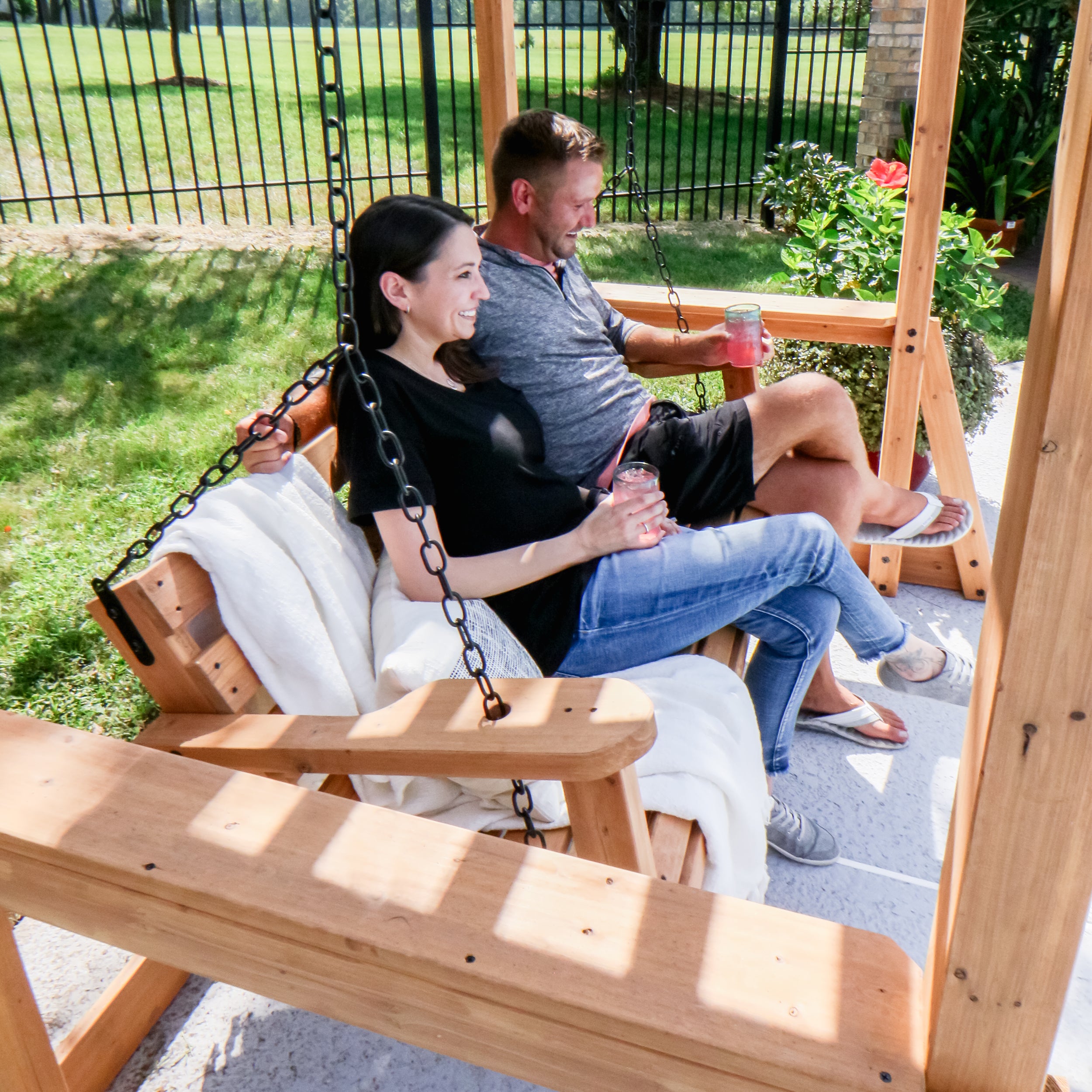 Callahan Wooden Pergola Swing