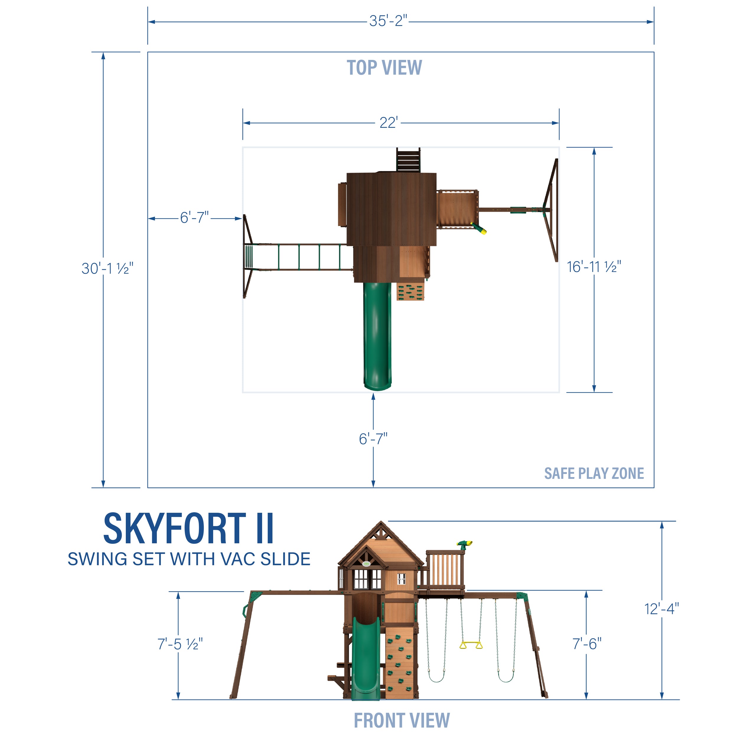 Skyfort II with Wave Slide Green Diagram